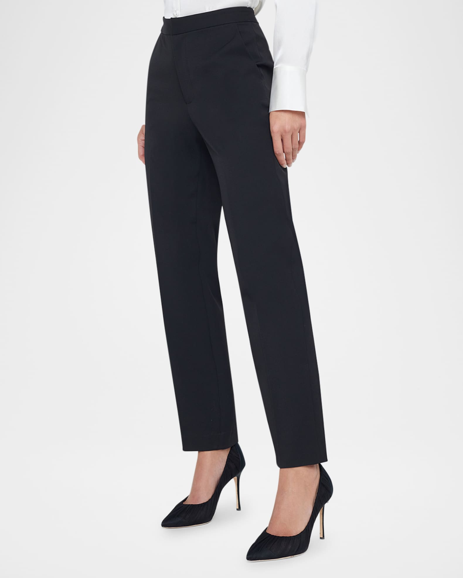 Office Rebel Leather Detail Trousers