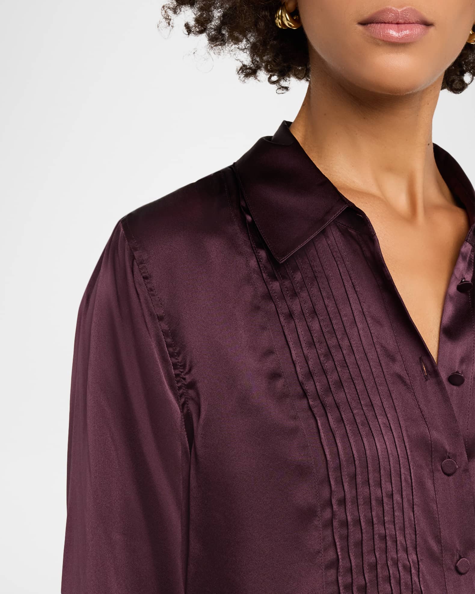 L'Agence Divya Pintuck Tux Shirt | Neiman Marcus