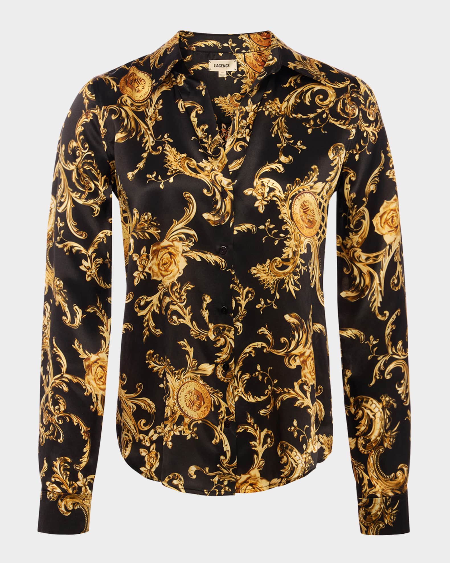 Tyler Barocco Swirl Silk Blouse 0