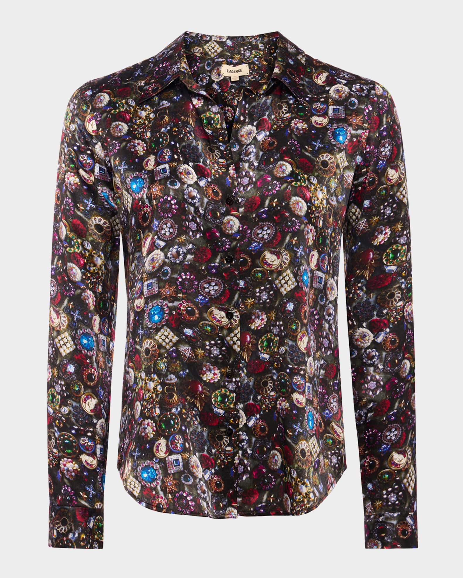 Tyler Multi Vintage Jewel Silk Blouse 0