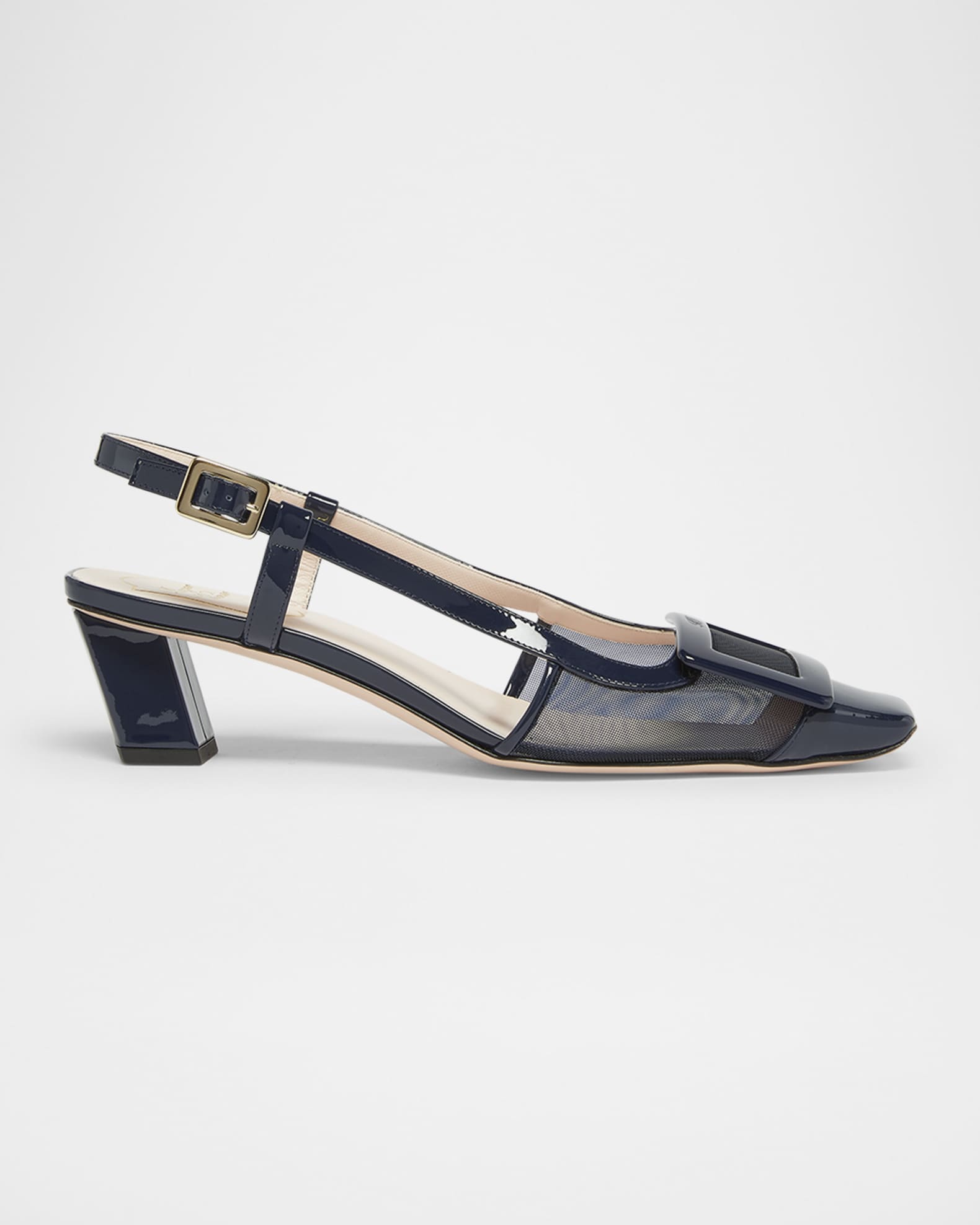 Belle Vivier Mesh Buckle Slingback Pumps 0
