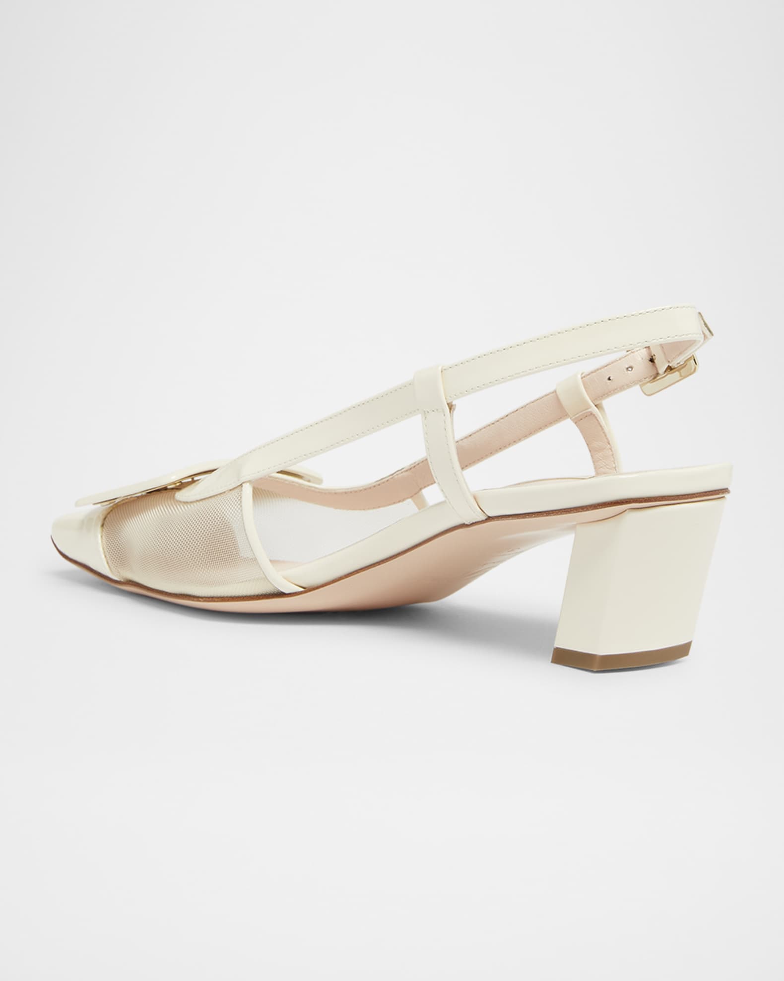 Belle Vivier Mesh Buckle Slingback Pumps 1