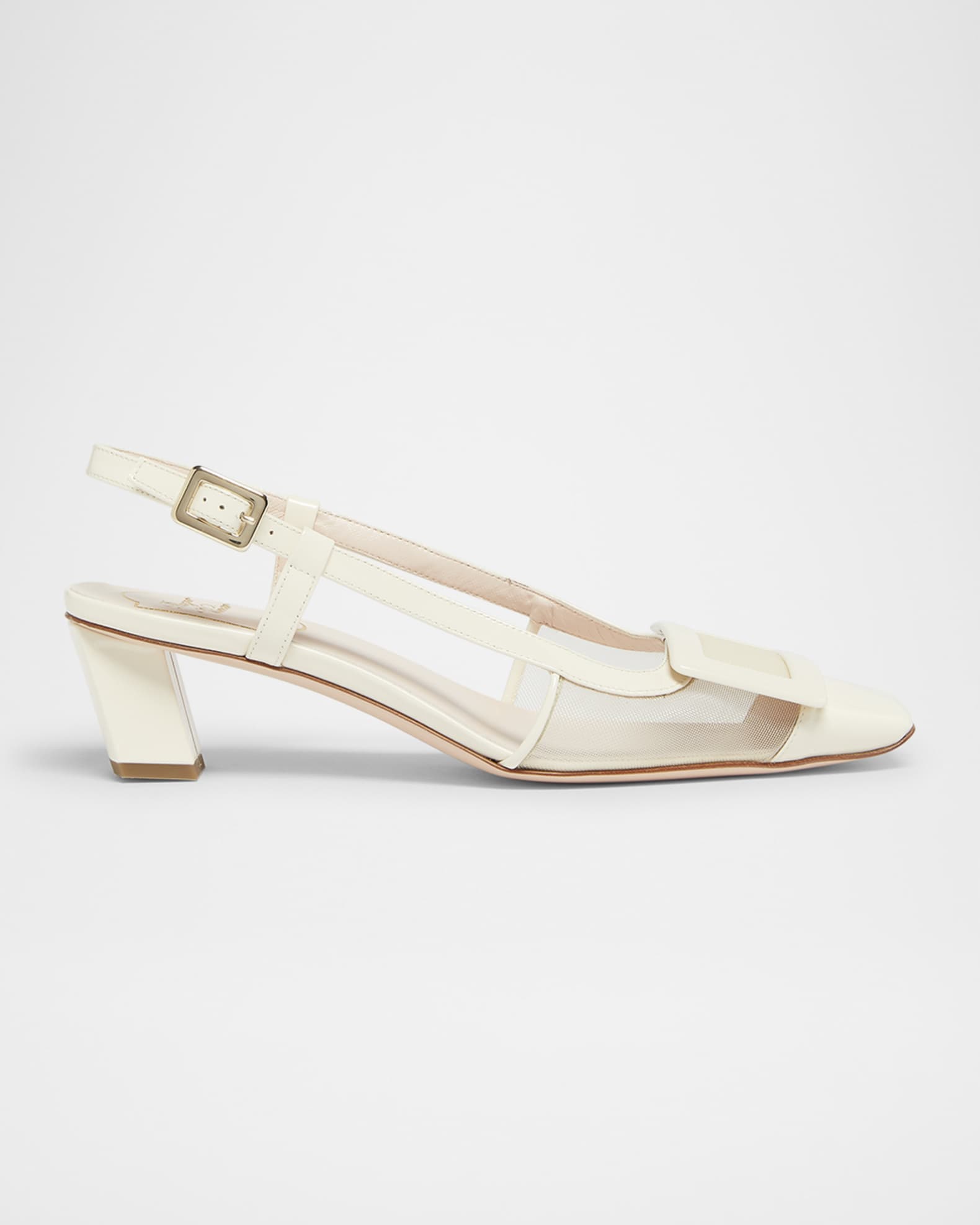 Belle Vivier Mesh Buckle Slingback Pumps 0