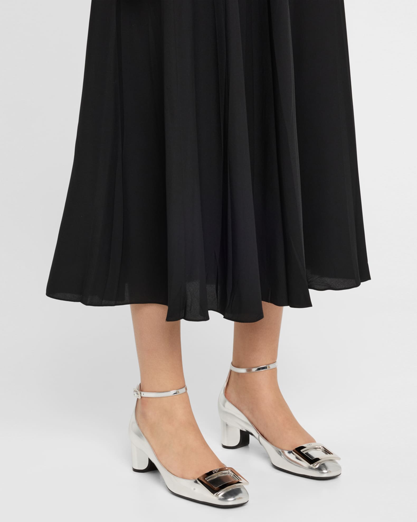 Roundy Metallic Ankle-Strap Pumps 1