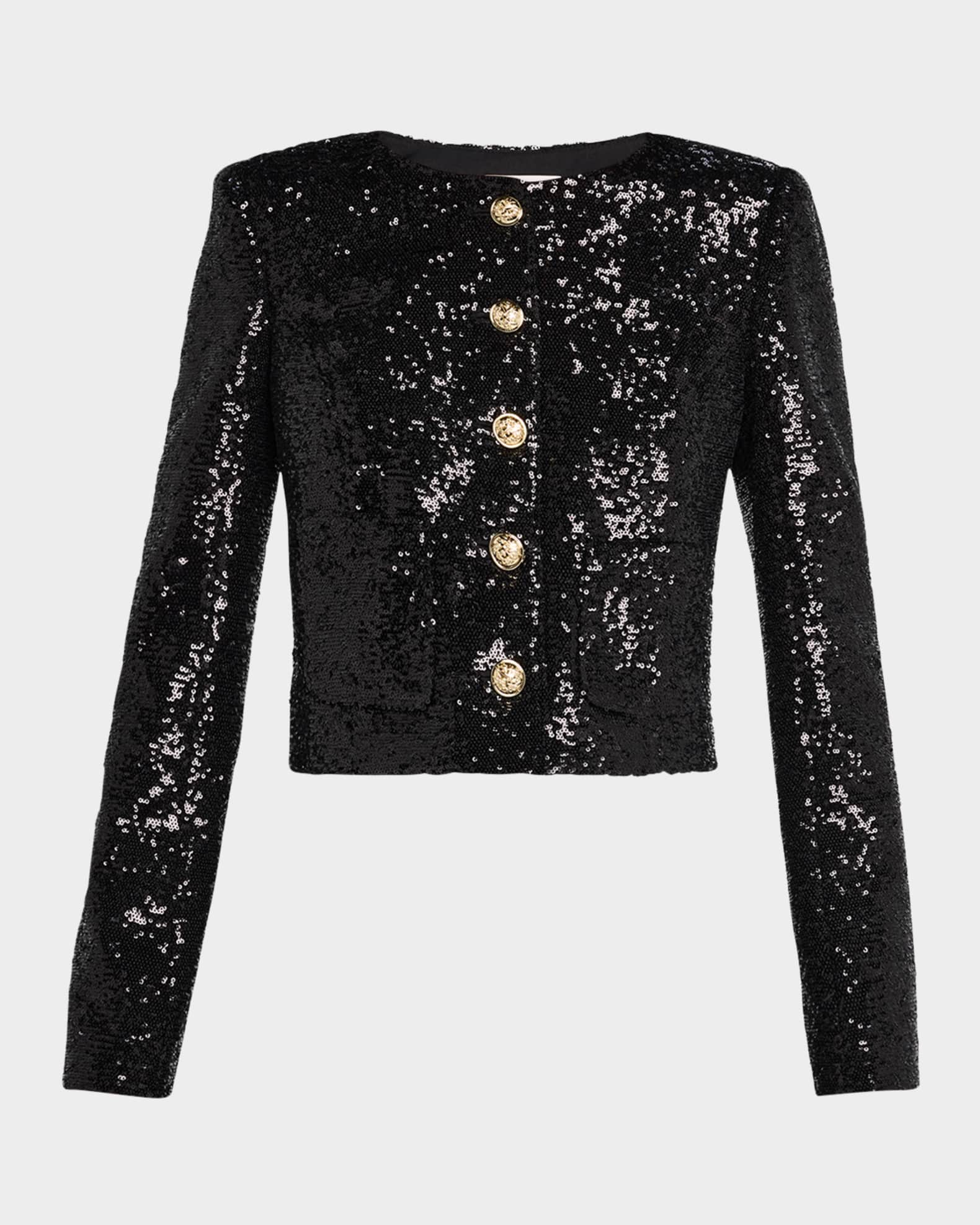Randi Cropped Sequin Jacket 0