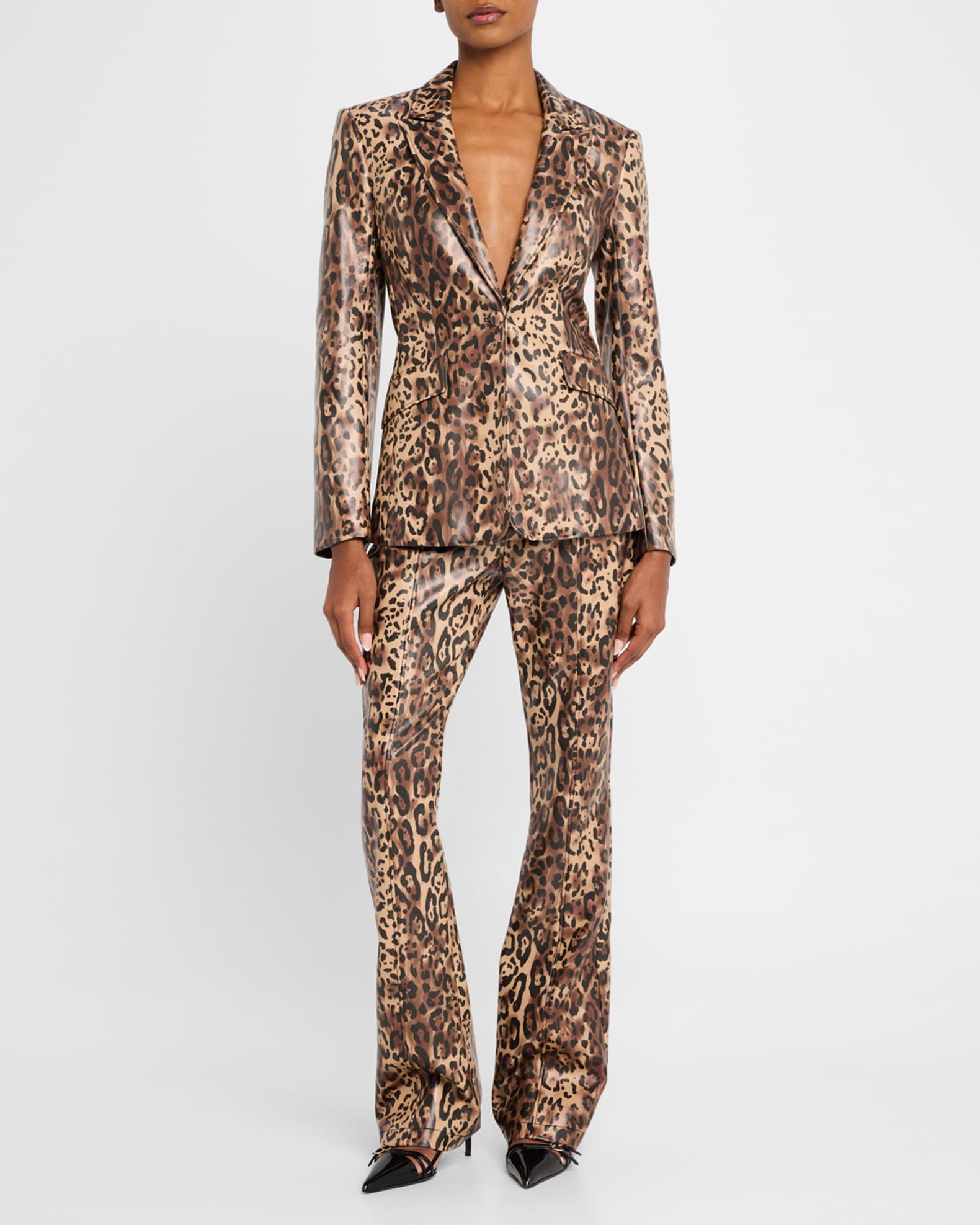 Leopard Faux Leather Pants 1