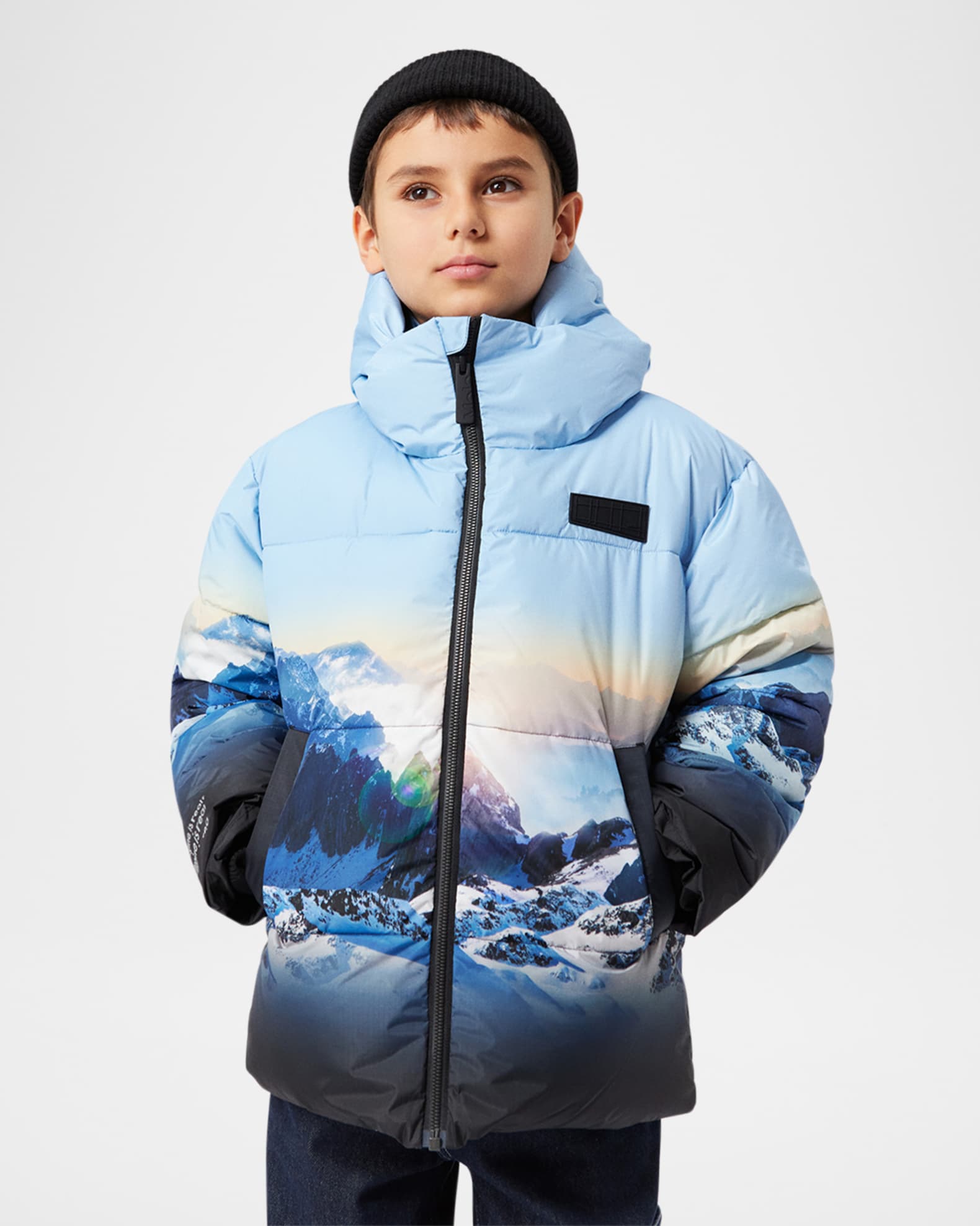 Boy's Halo Mountain-Print Puffer Jacket 1