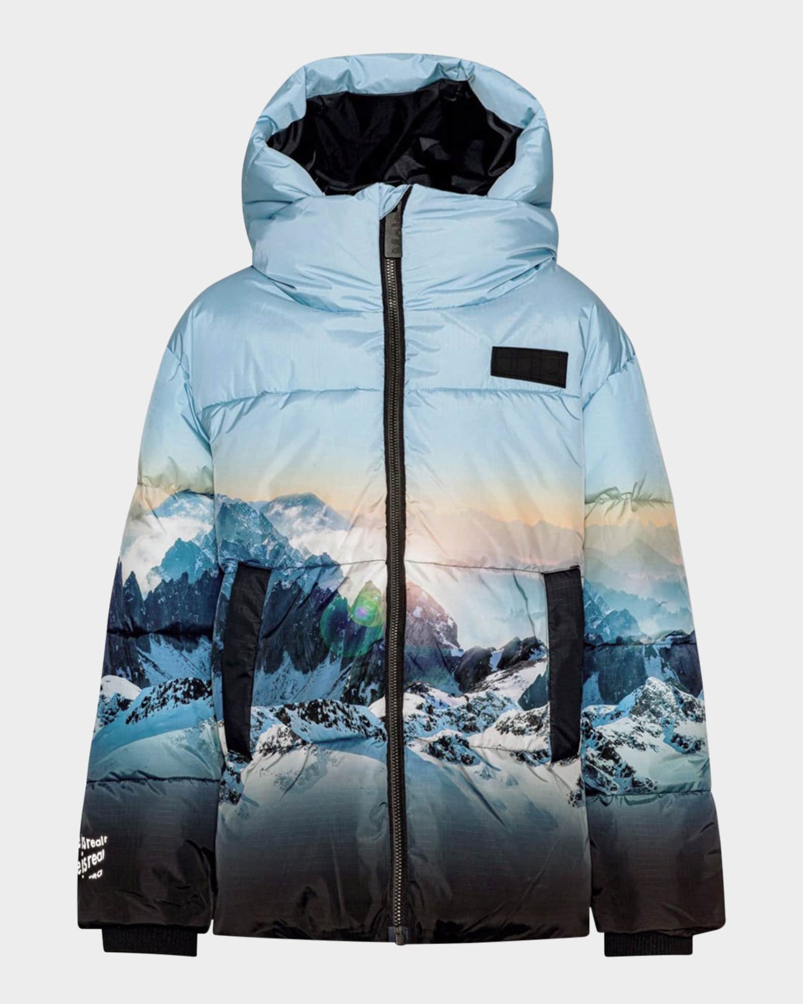 Boy's Halo Mountain-Print Puffer Jacket 0
