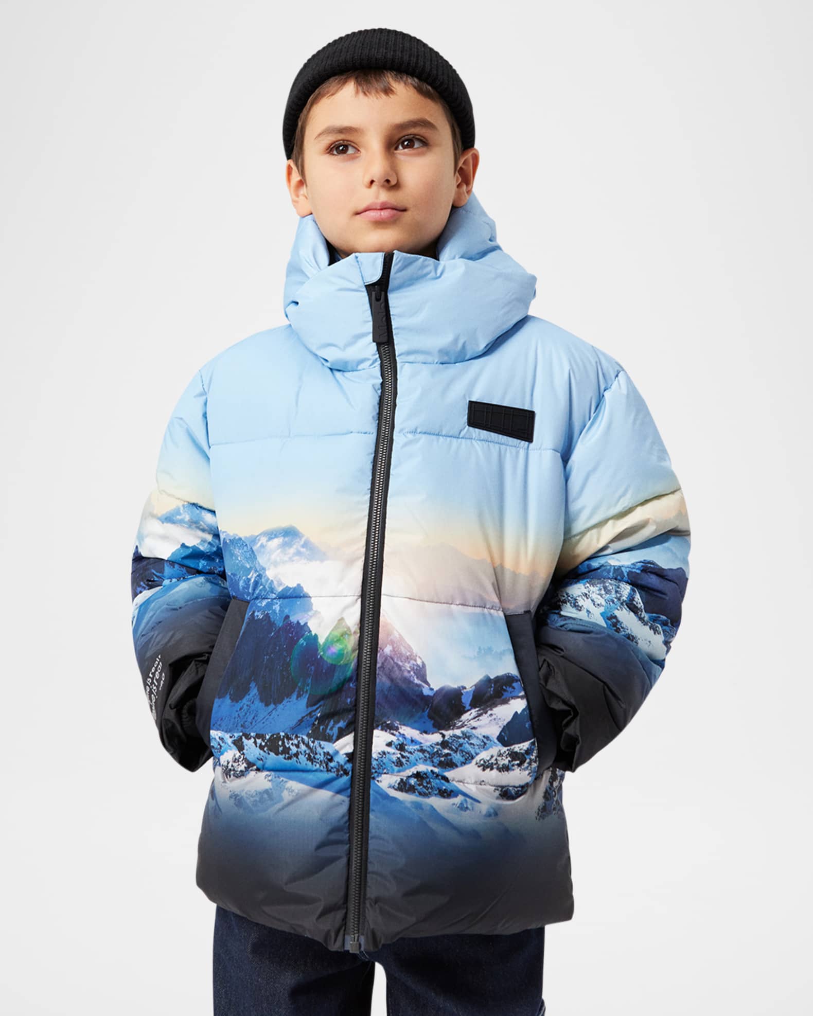 Boy's Halo Mountain-Print Puffer Jacket 1