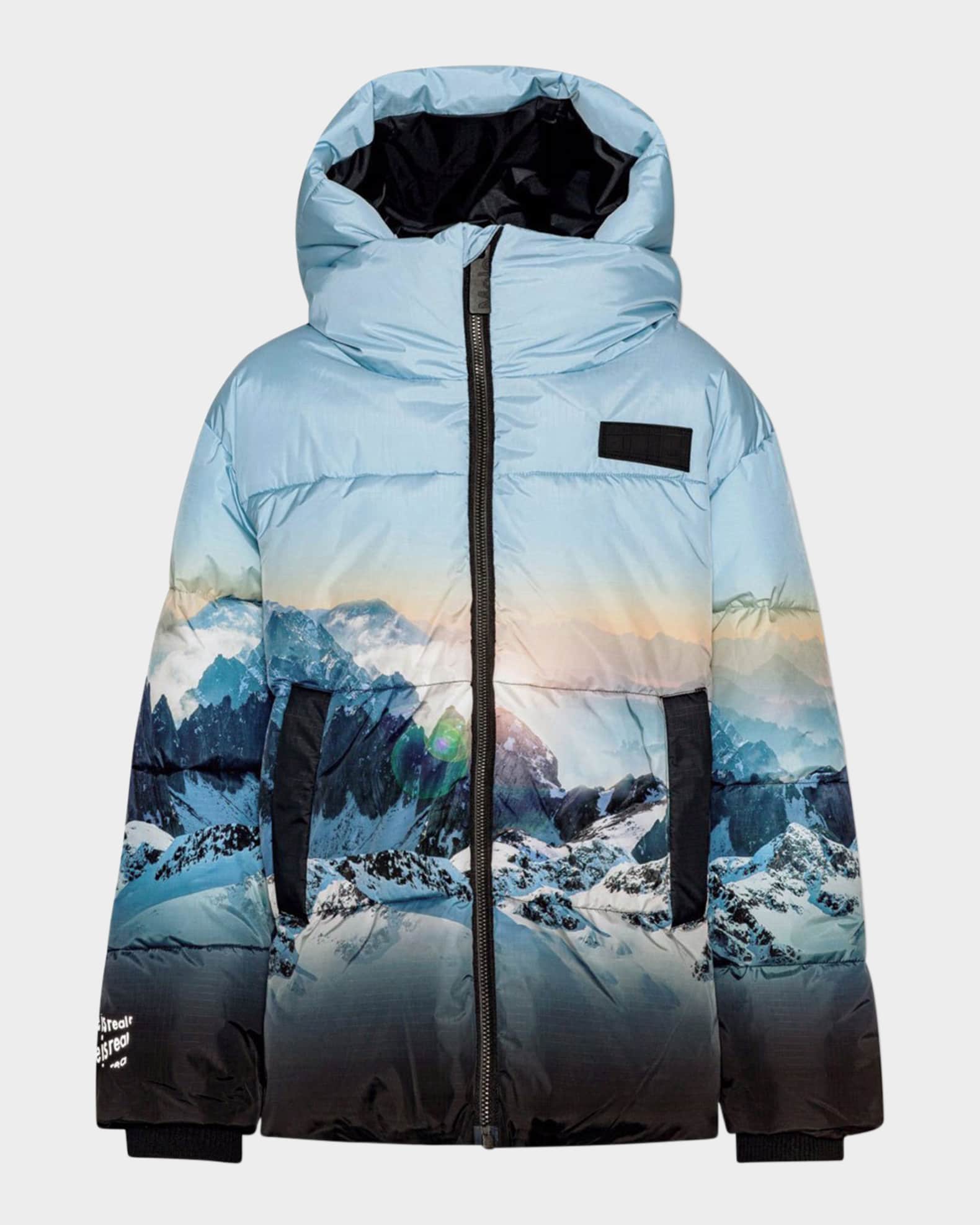 Boy's Halo Mountain-Print Puffer Jacket 0