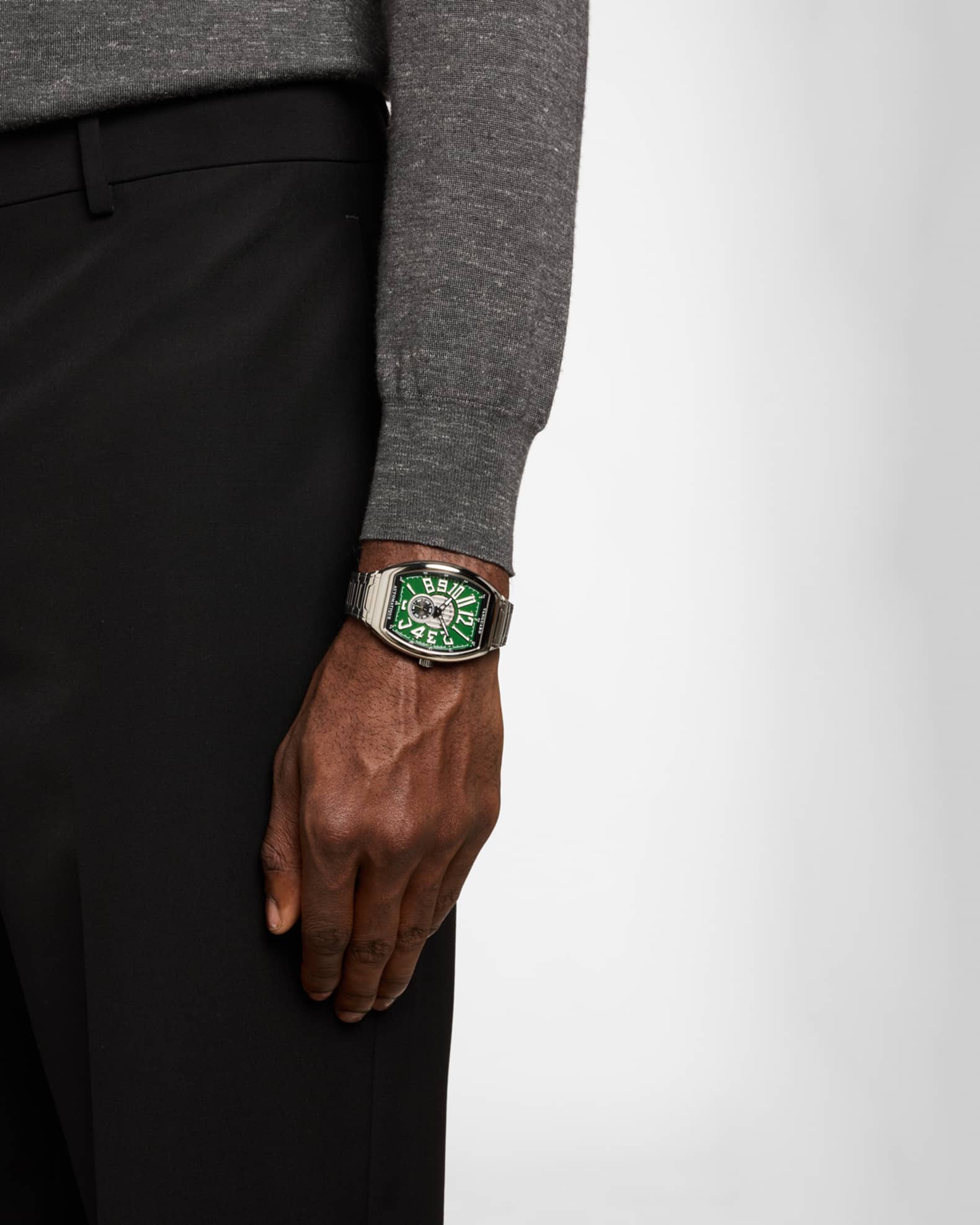 Franck Muller 41mm Slim Vintage Vanguard Bracelet Watch, Green