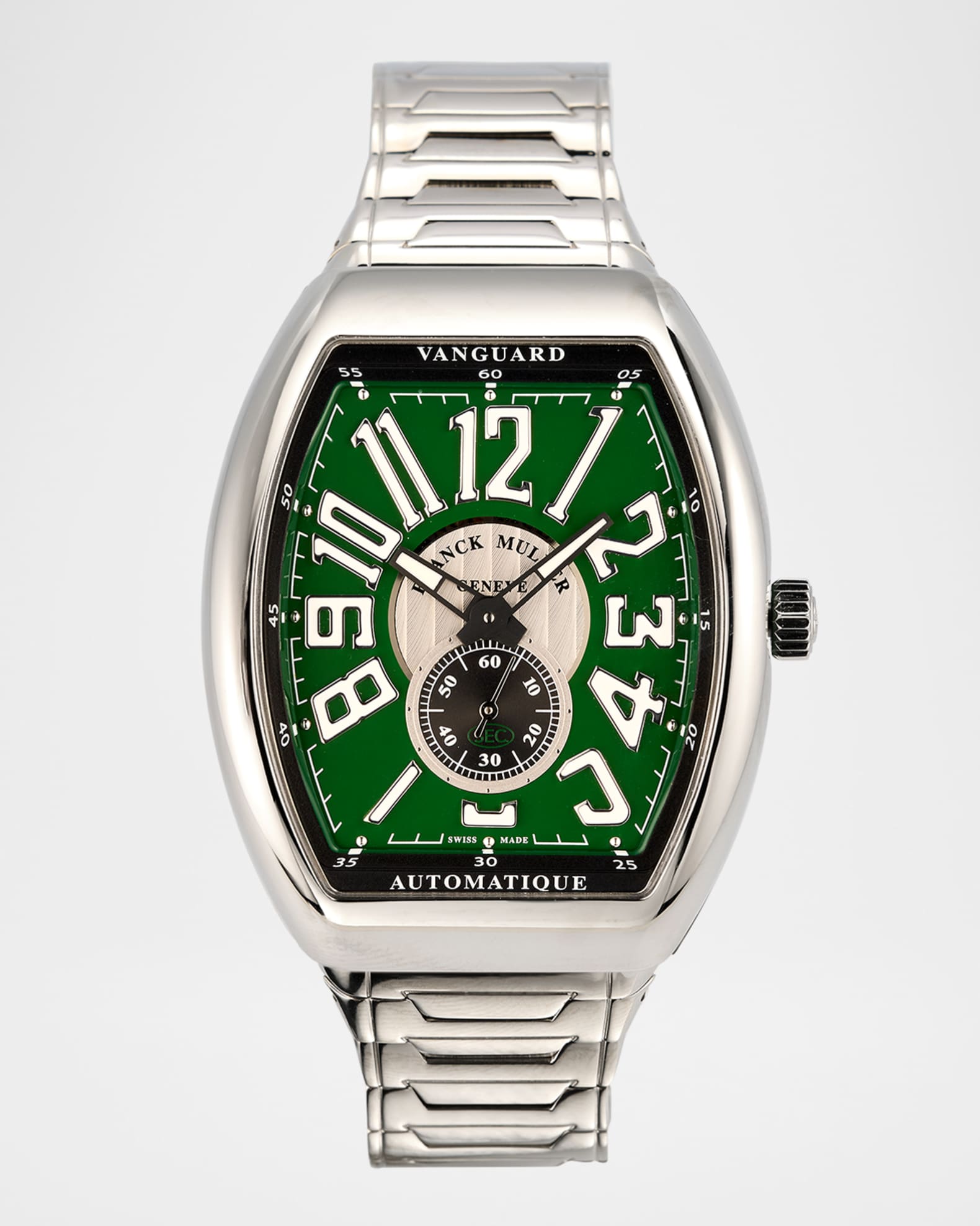 Franck Muller 41mm Slim Vintage Vanguard Bracelet Watch, Green