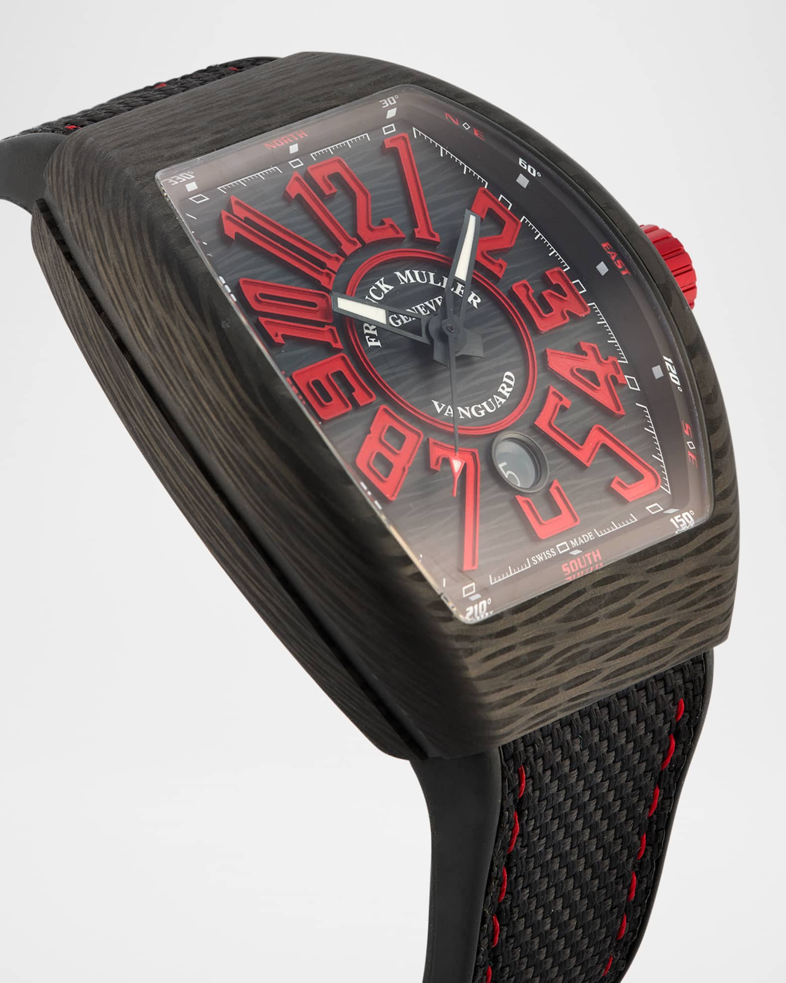 Men's 44mm Carbon Red Watch 1