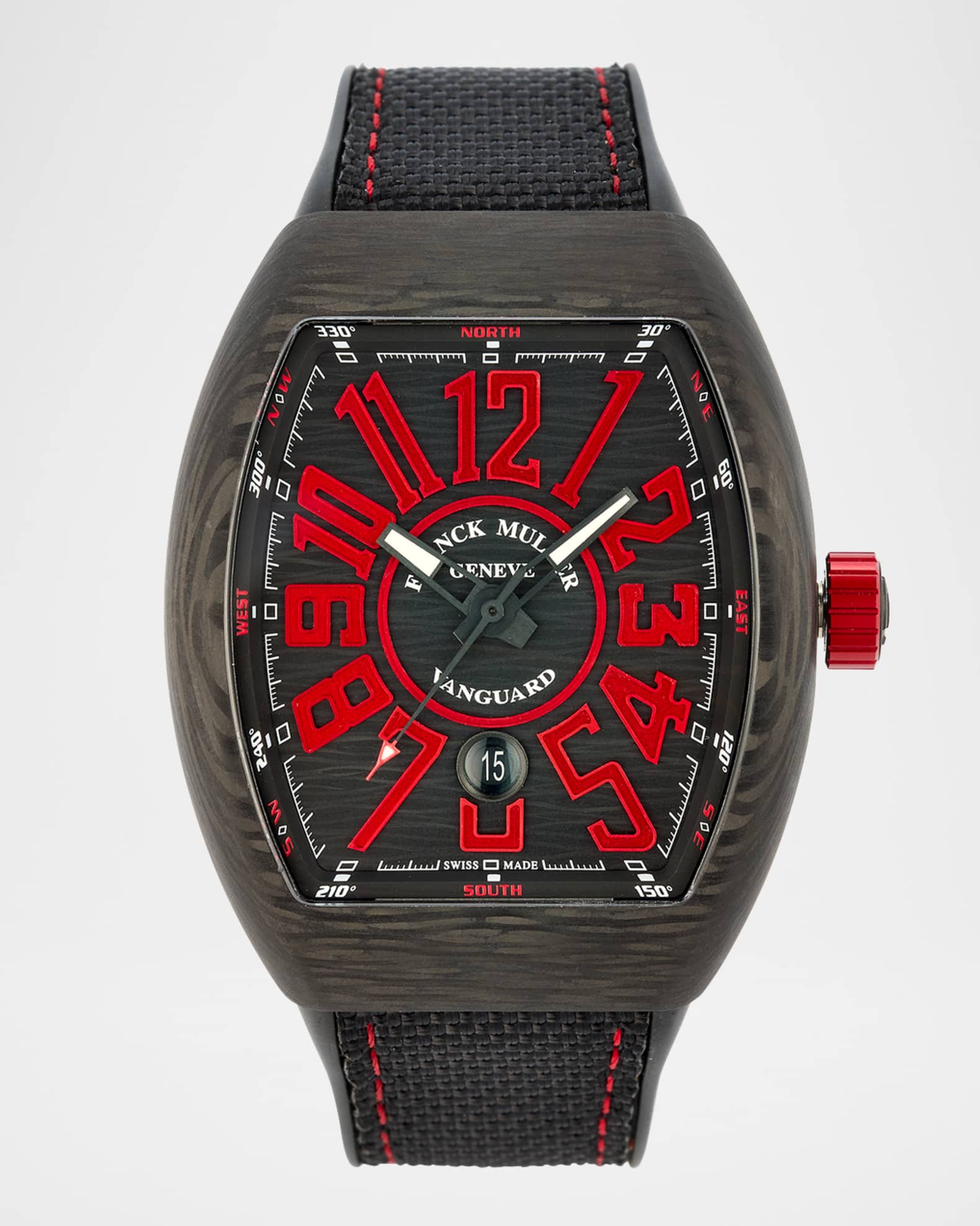 Men's 44mm Carbon Red Watch 0