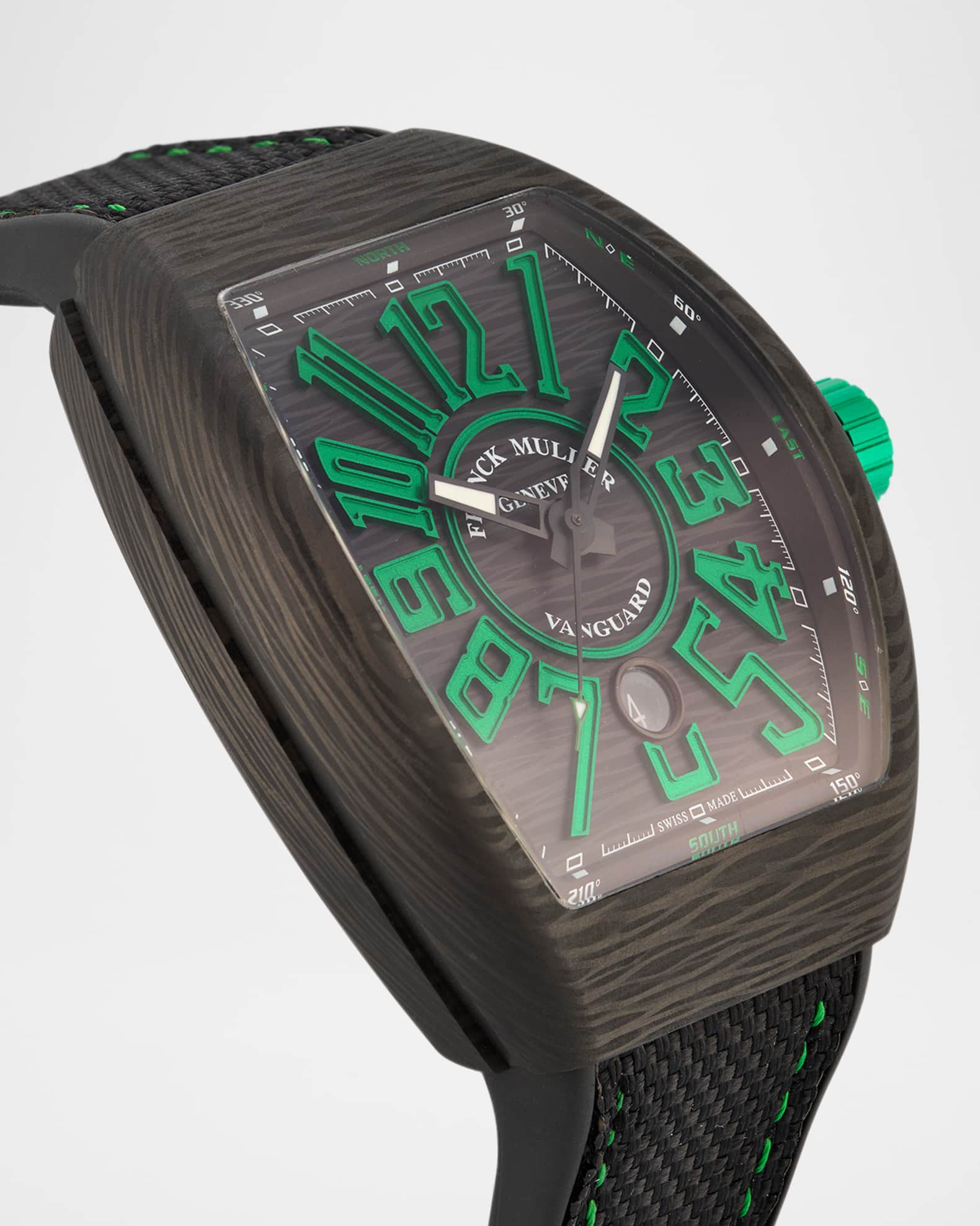 Franck Muller 44mm Carbon Green Watch | Neiman Marcus