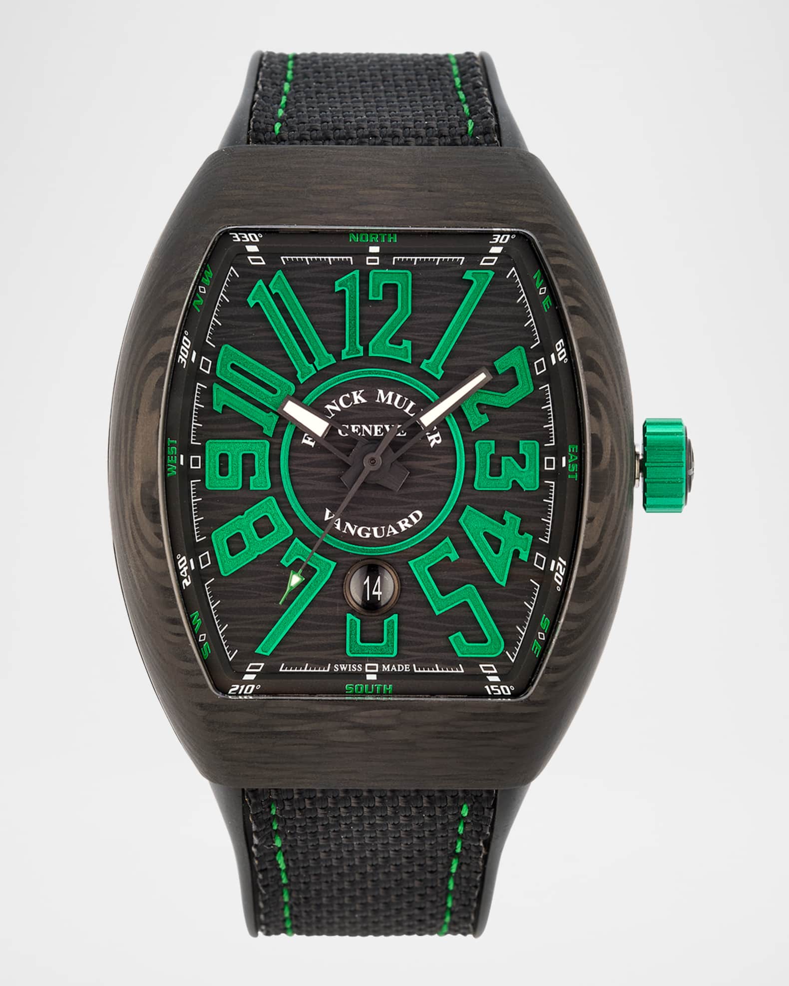 Franck Muller 44mm Carbon Green Watch | Neiman Marcus