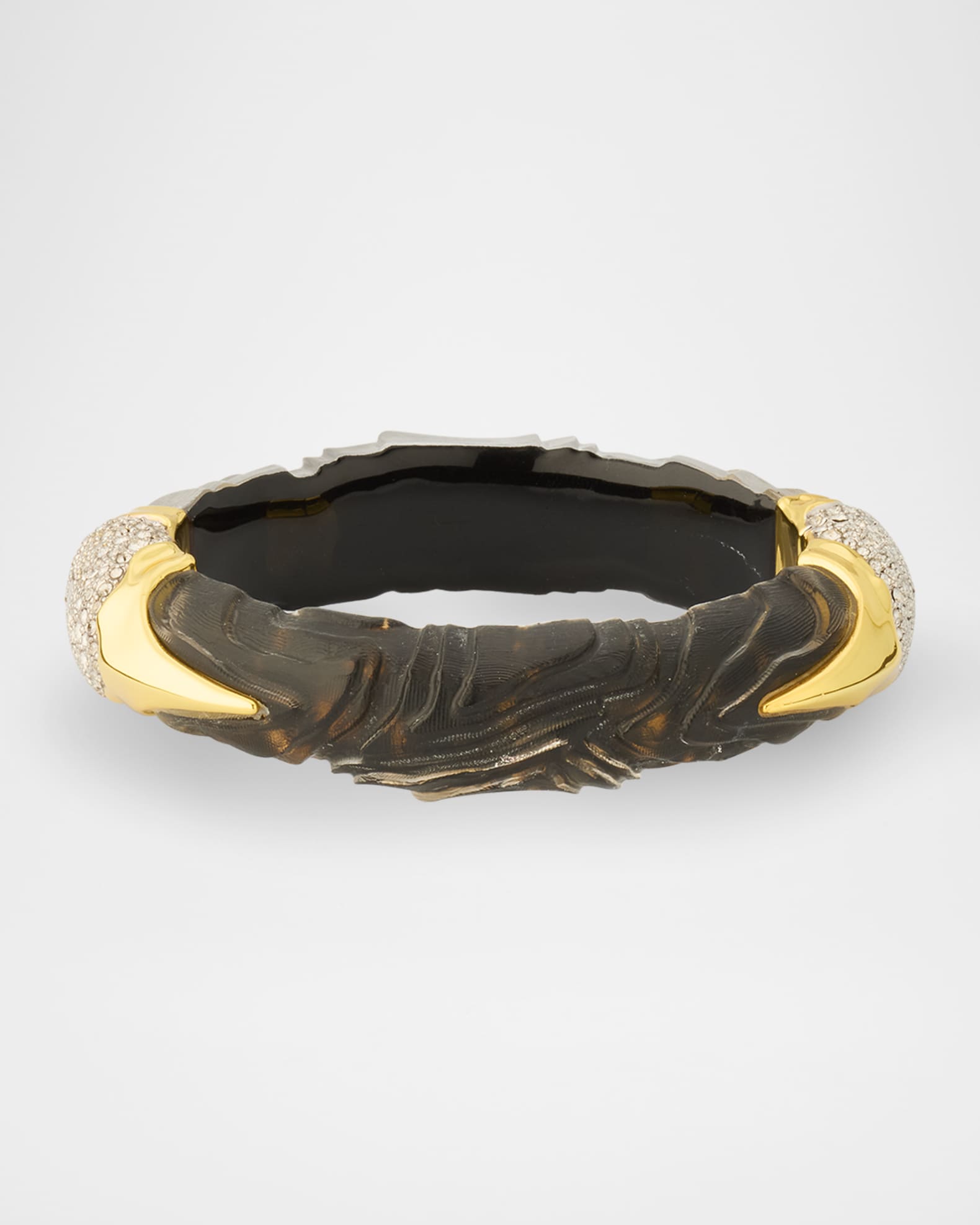 14K Gold-Filled Brass Madera Crystal & Lucite Hinge Bracelet 0