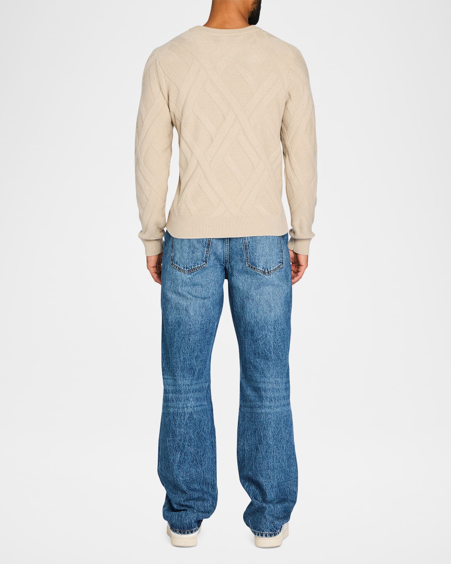 SER.O.YA Men's Joseph Grid Cable Wool Sweater Neiman Marcus