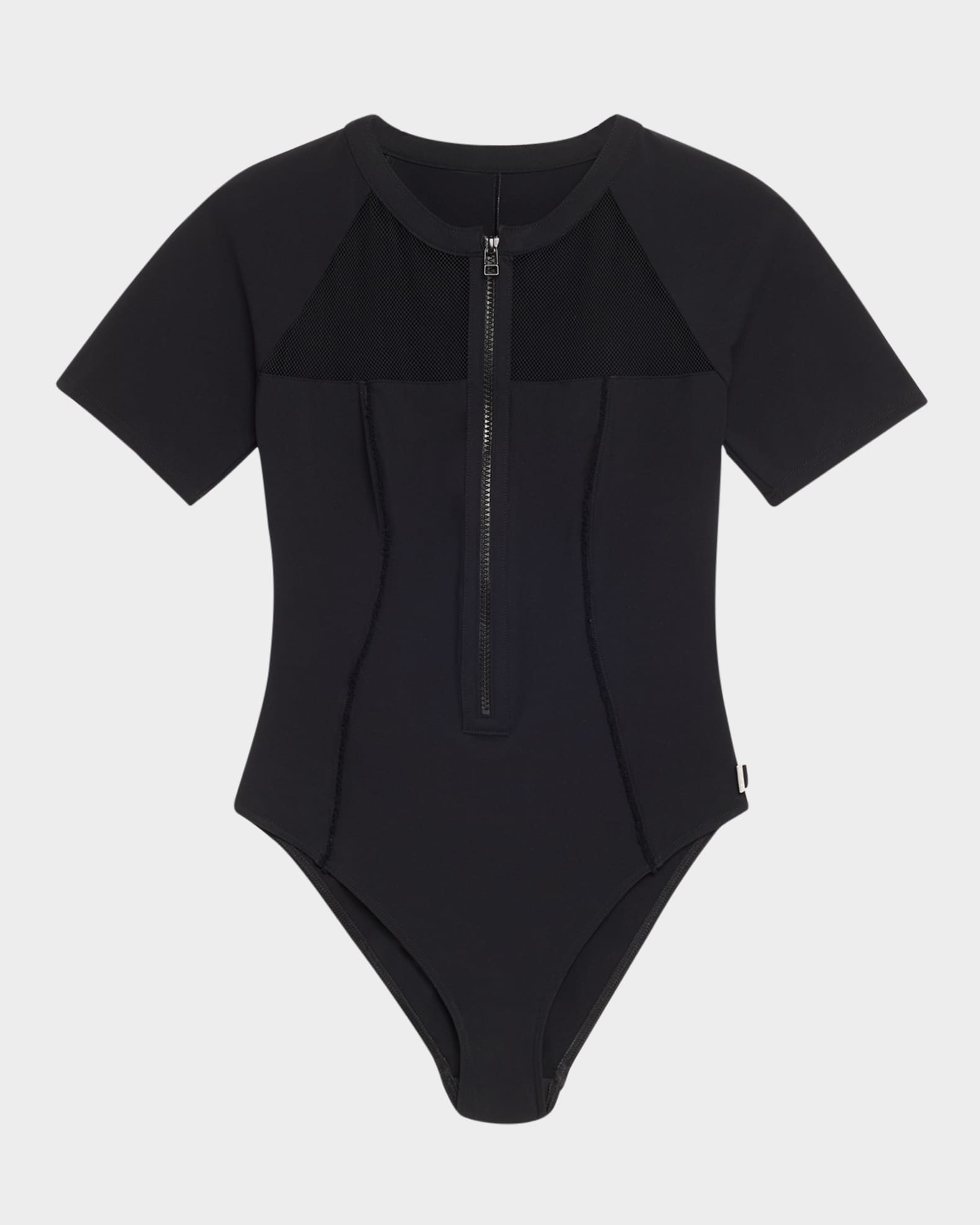 Mesh Zip-Up One-Piece Swimsuit 0