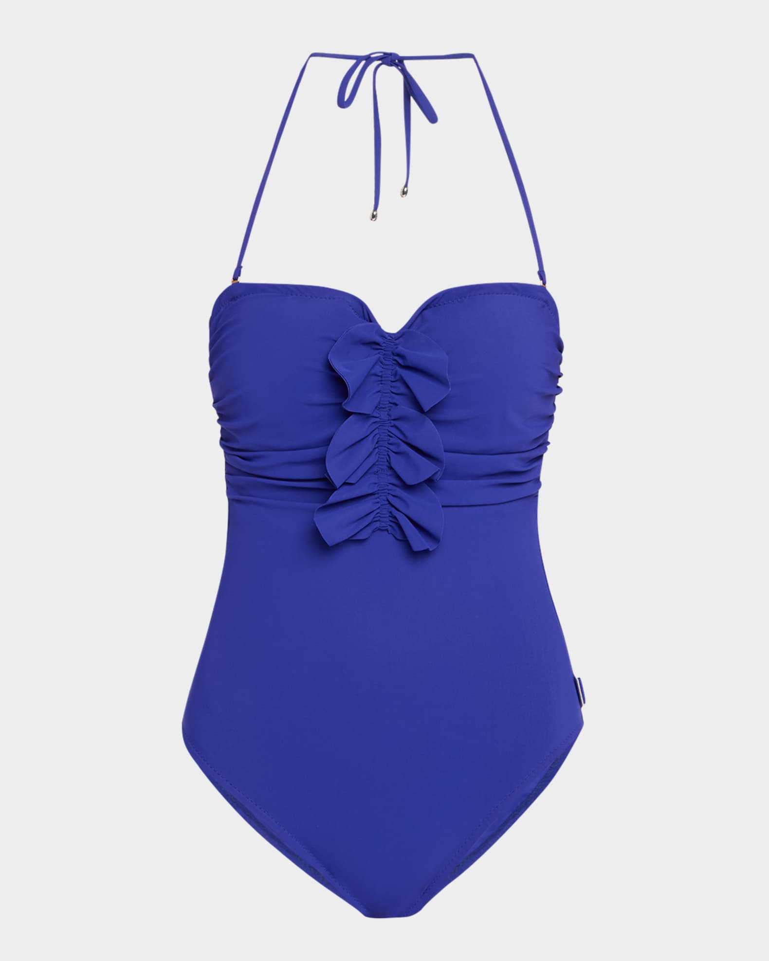 Denim Bandeau One Piece Swimsuit Set