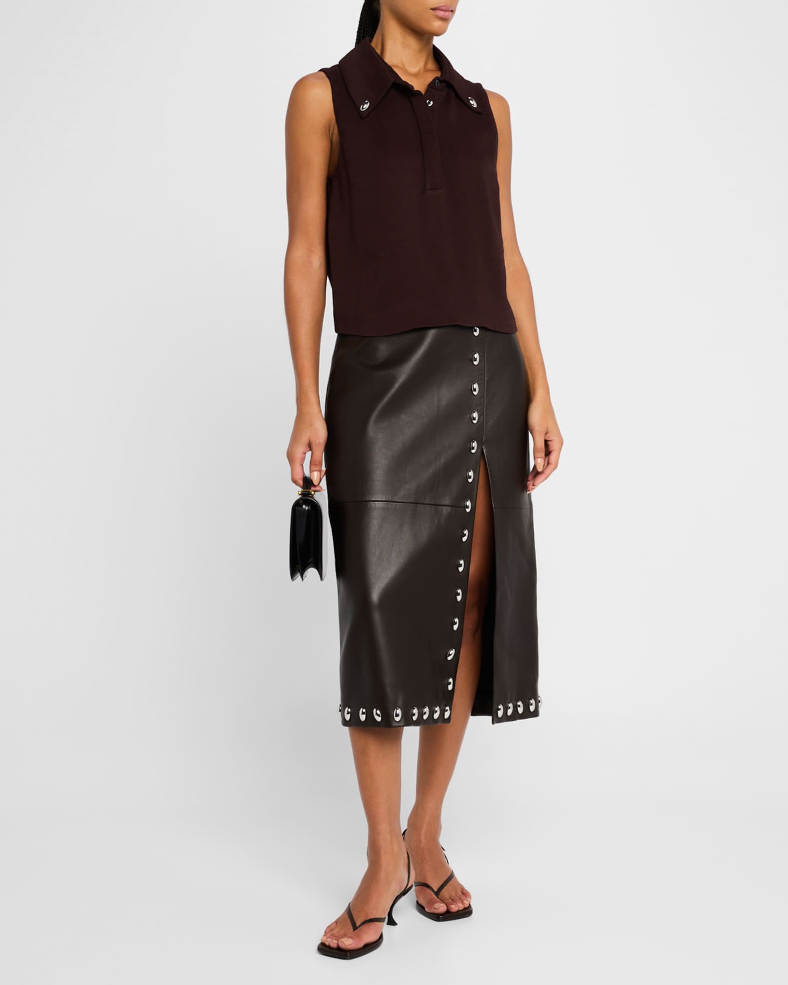 Blaine Stud-Embellished Polo Top 1