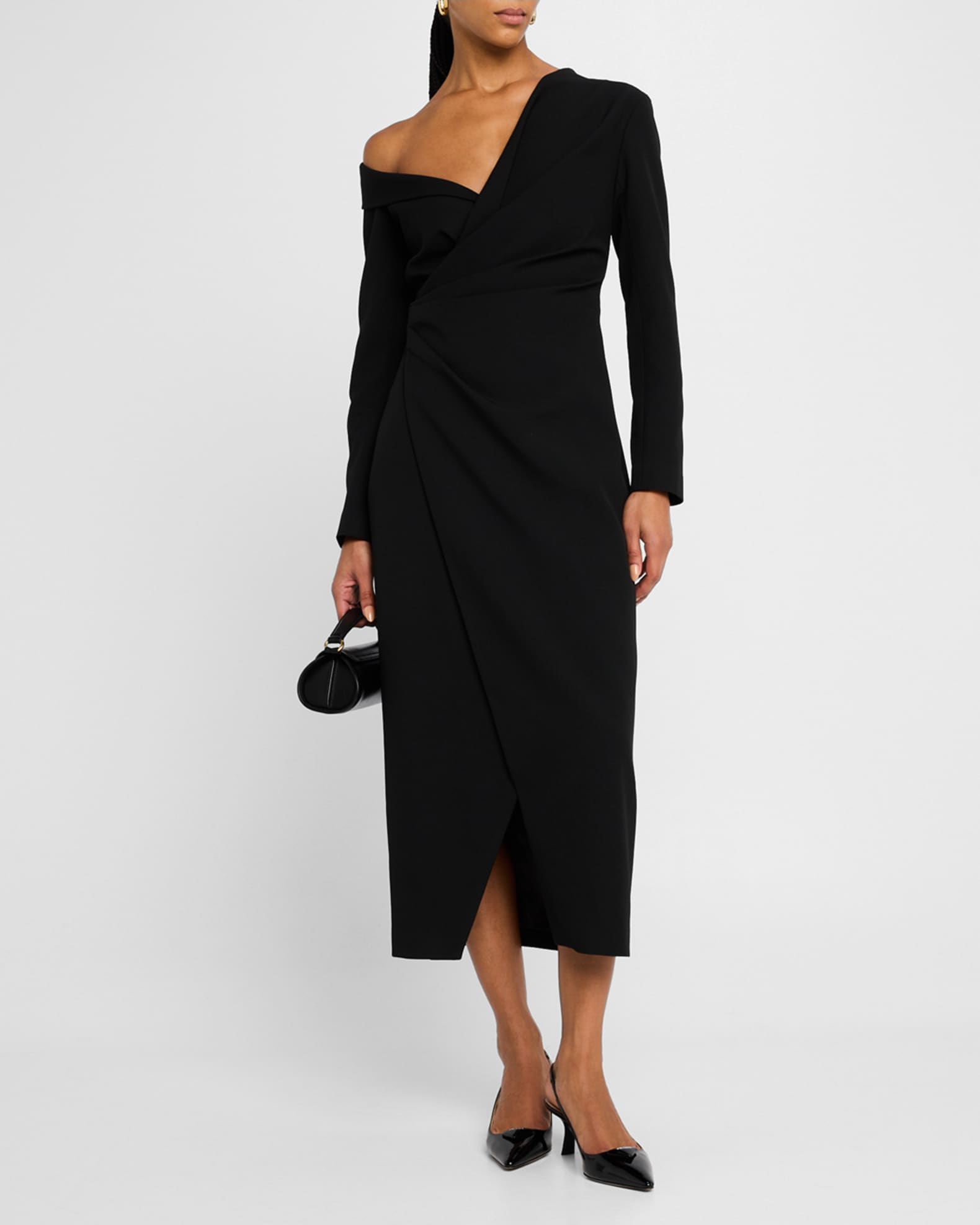 Kylah Ruched One-Shoulder Midi Dress 1