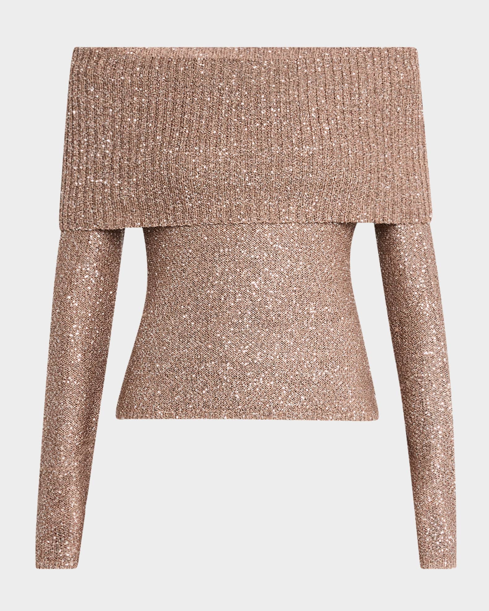 Evelyn Sparkly Off-The-Shoulder Top 0