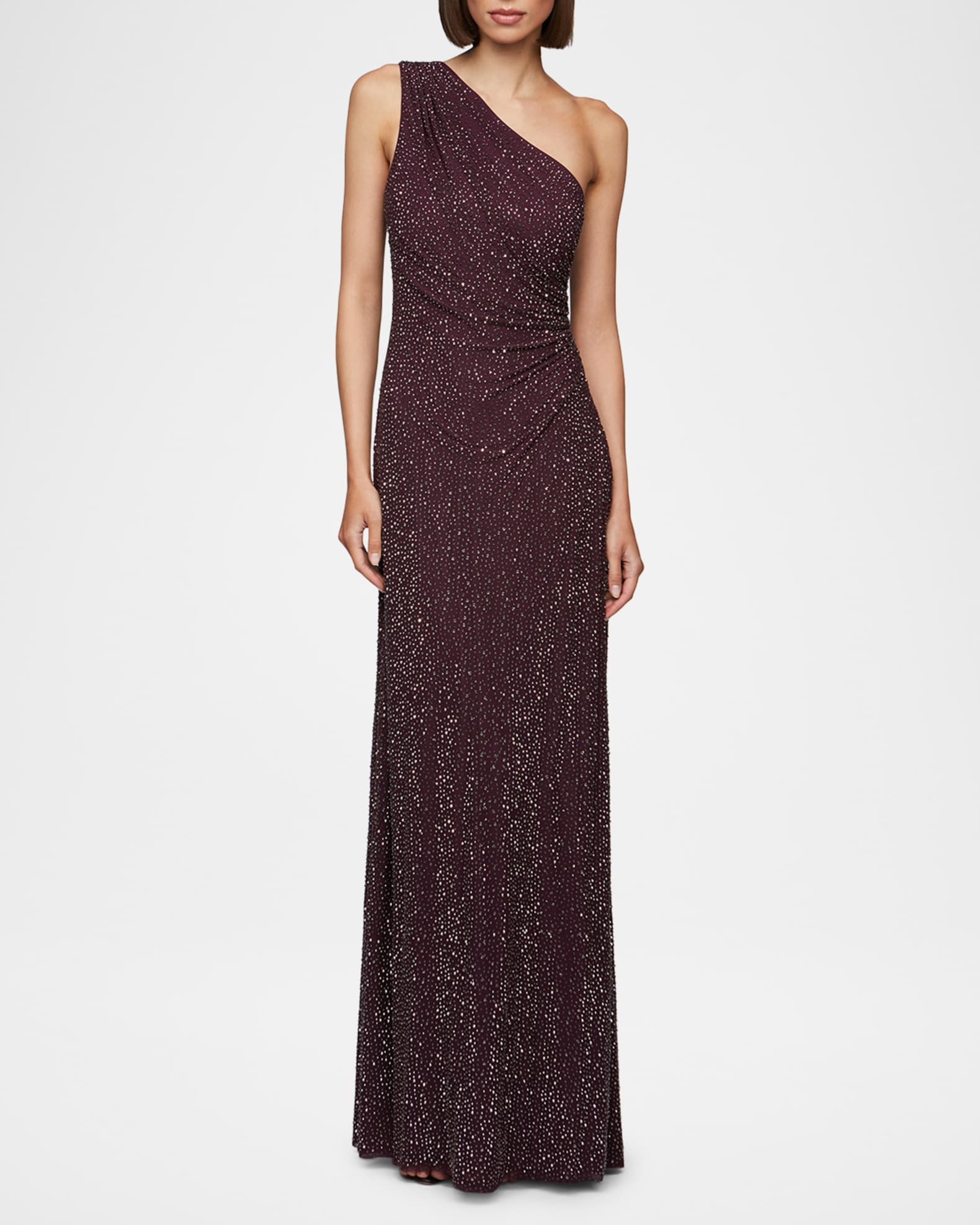 Rafelle One-Shoulder Rhinestone Gown 1