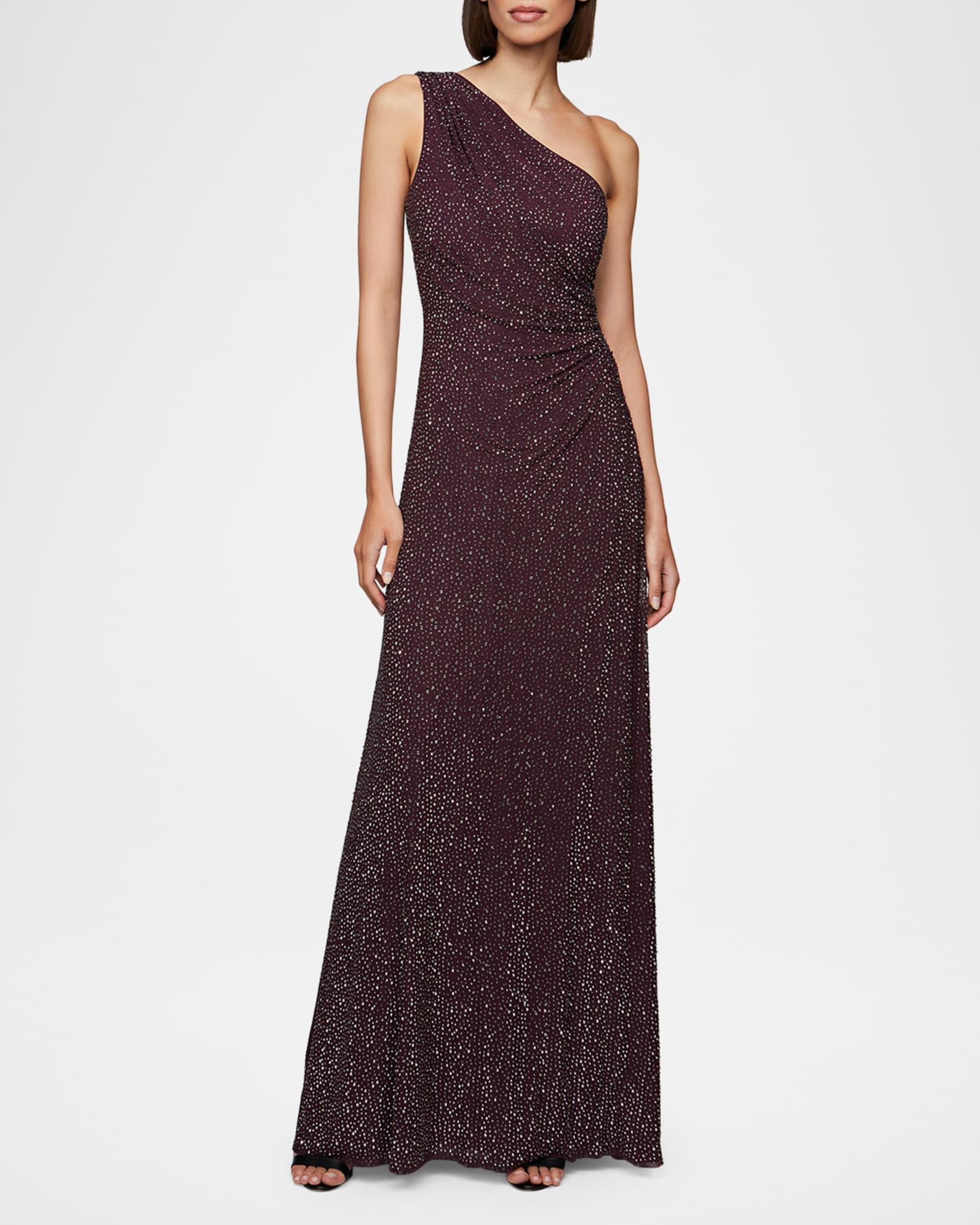 Rafelle One-Shoulder Rhinestone Gown 0