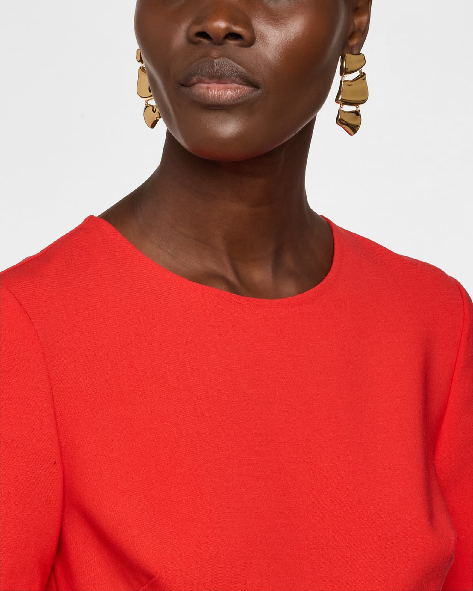 Sculpted Metal Drop Earrings 1