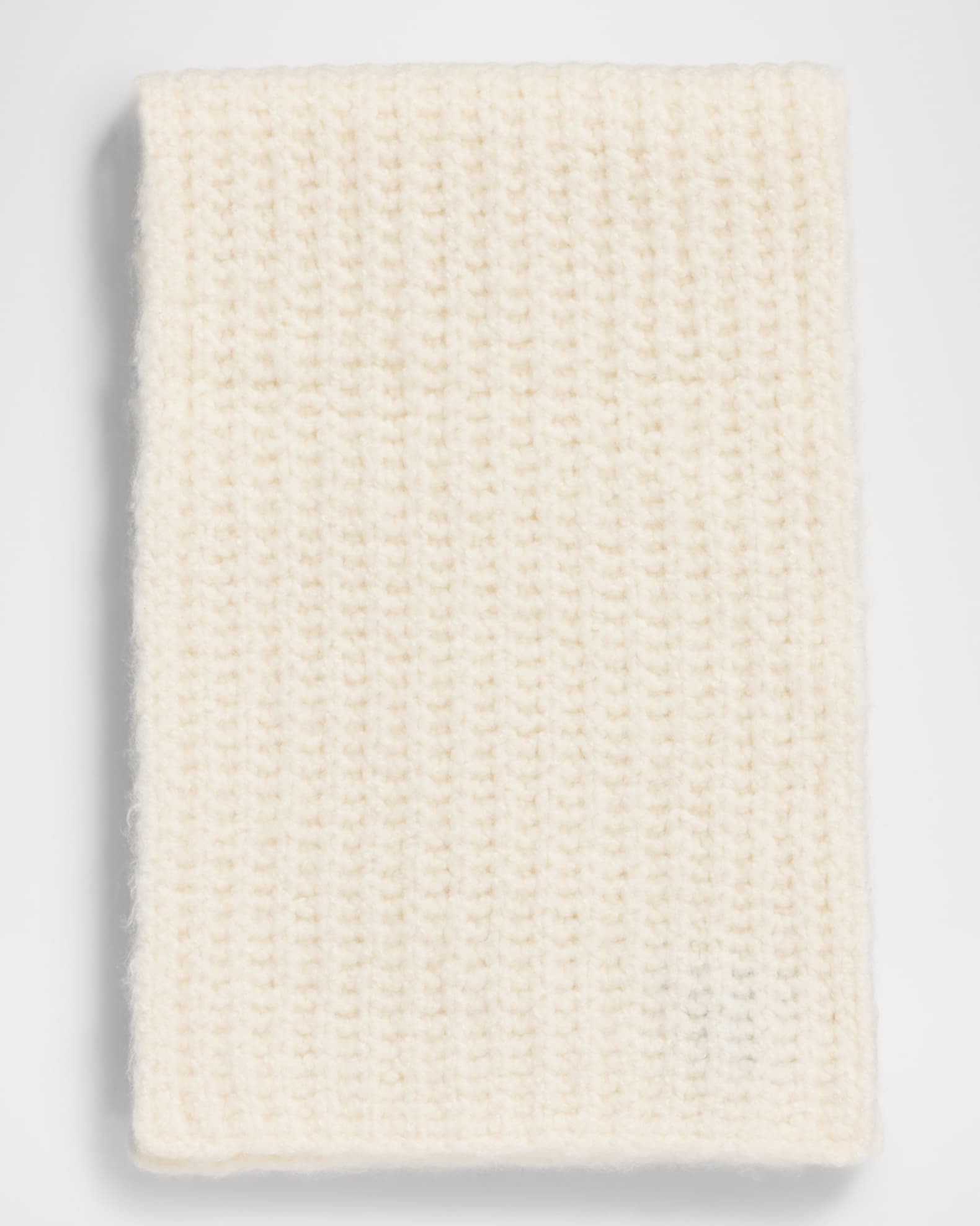 Cashmere Blend Boucle Knitted Scarf 0