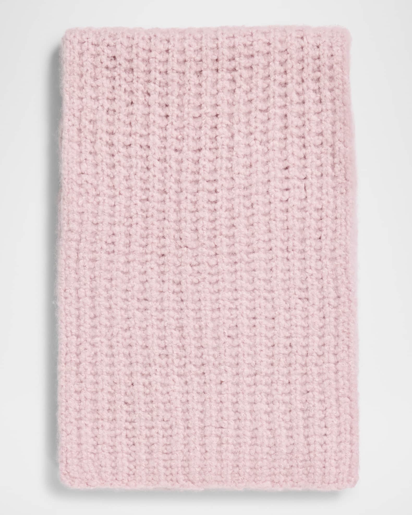 Cashmere Blend Boucle Knitted Scarf 0