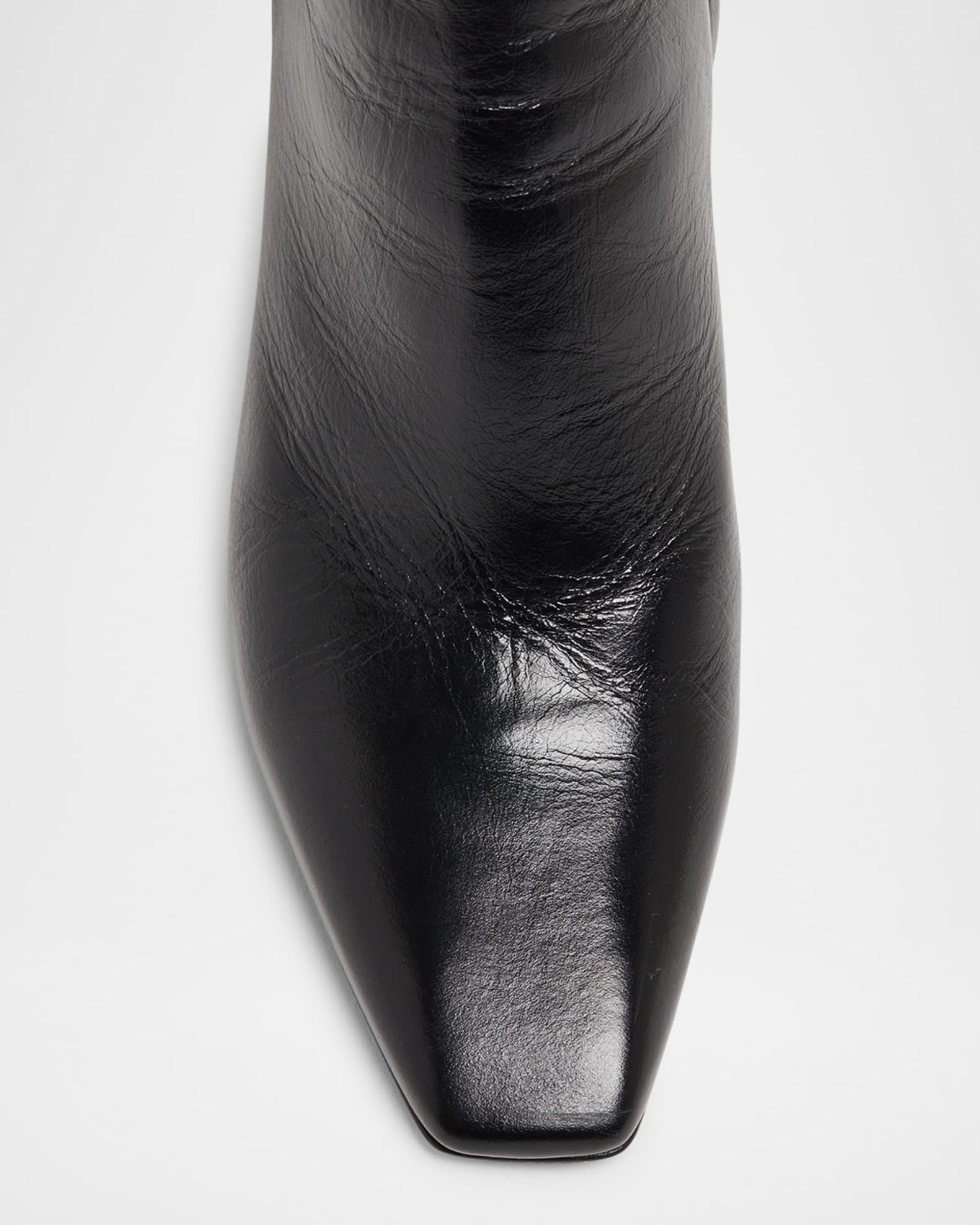 Georgia Leather Block-Heel Booties | Neiman Marcus