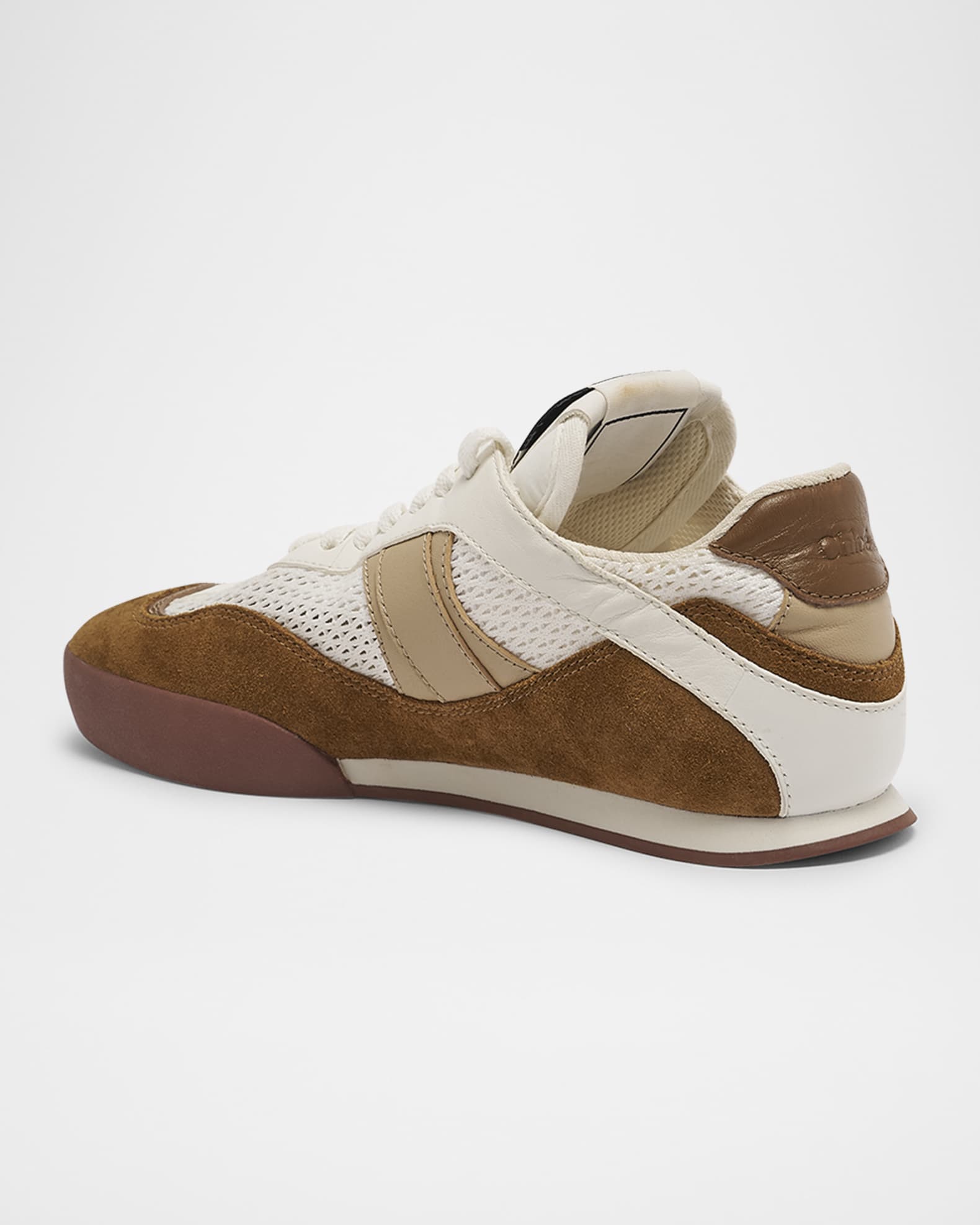 【関税＆送料込み】ChloAC ChloAC Kick Suede Leather Sneaker CHLOÉ Kick suede, mesh and leather sneakers | NET-A-PORTER