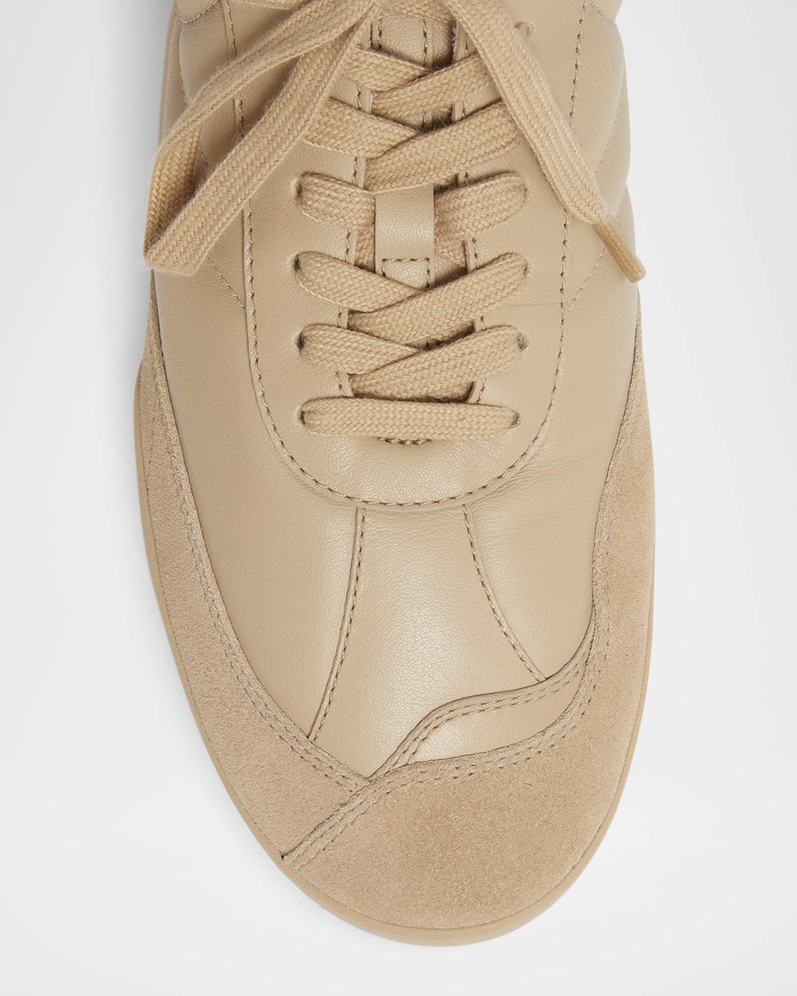 Chloe Kick Low-Top Mixed Leather Sneakers | Neiman Marcus