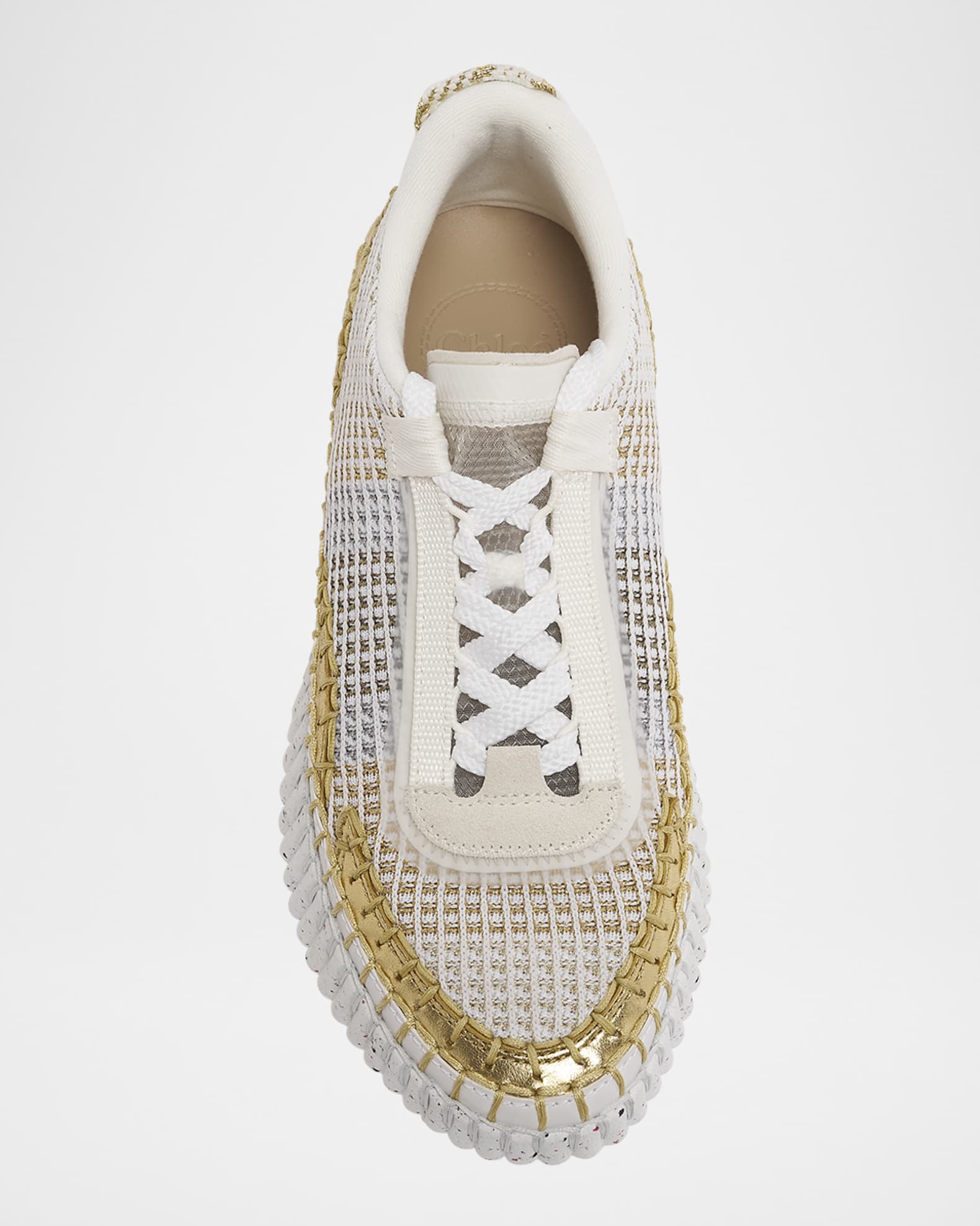 Nama Mesh and Leather Platform Low-Top Sneakers
