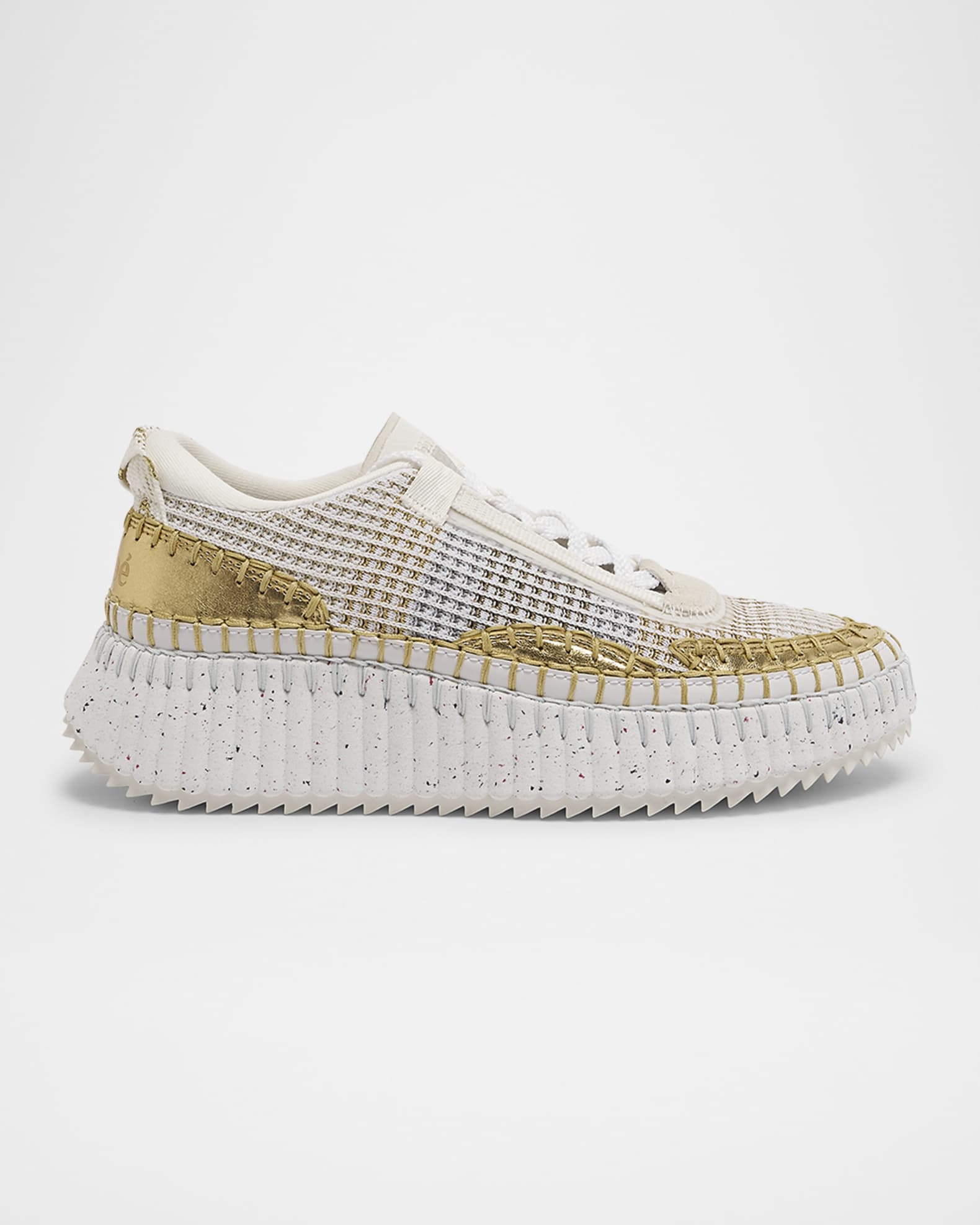 Nama Mesh and Leather Platform Low-Top Sneakers 0