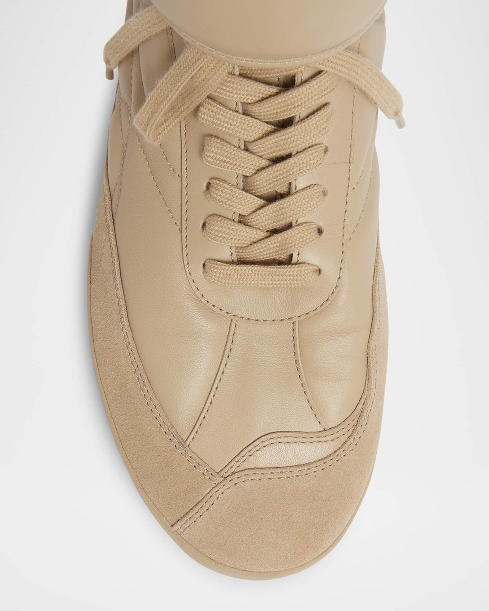 【関税＆送料込み】ChloAC Kick Leather Sneakers Chloe Kick Mesh and Leather Low-Top Sneakers | Neiman Marcus