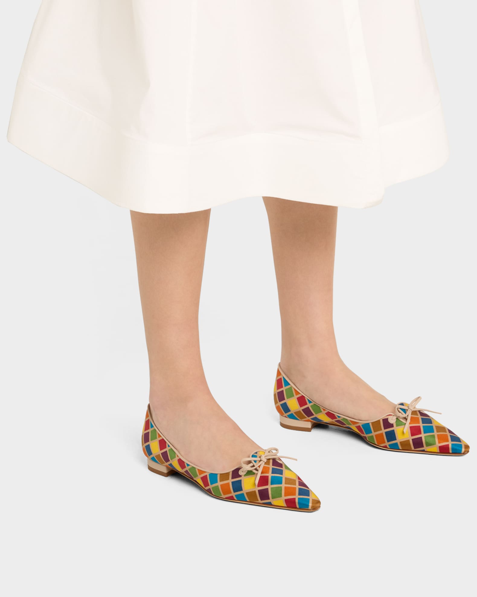 Esmaa Multicolored Lace-Up Ballerina Flats 1