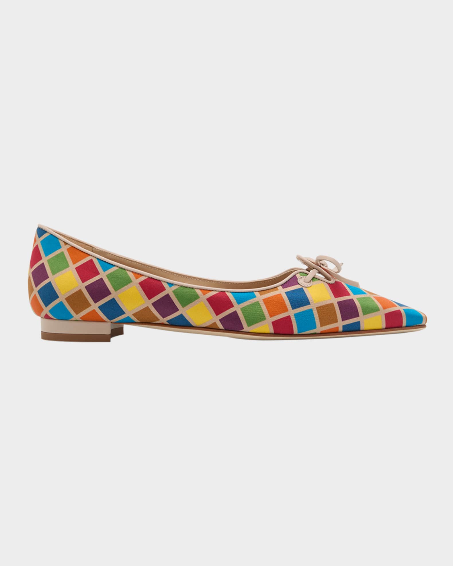 Esmaa Multicolored Lace-Up Ballerina Flats 0