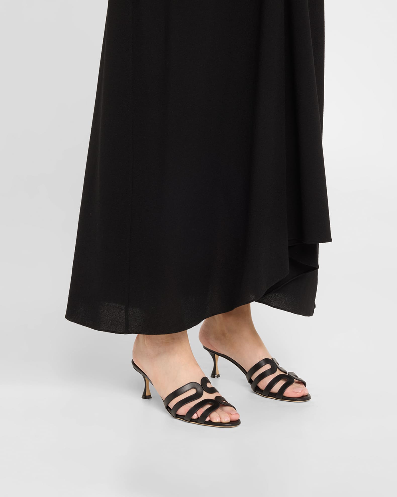 Ahwak Caged Leather Mule Sandals 1