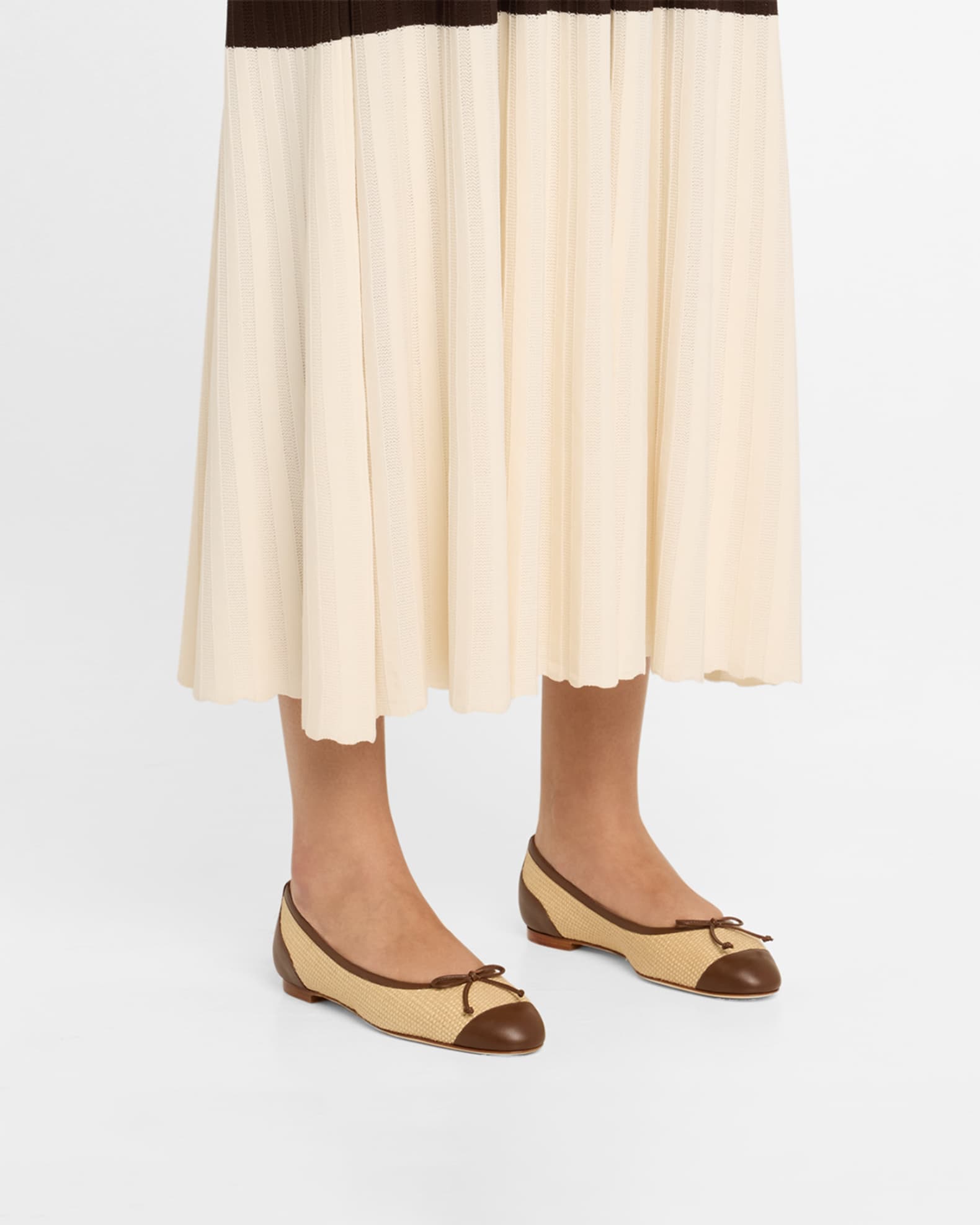 Capbal Bicolor Bow Ballerina Flats 1