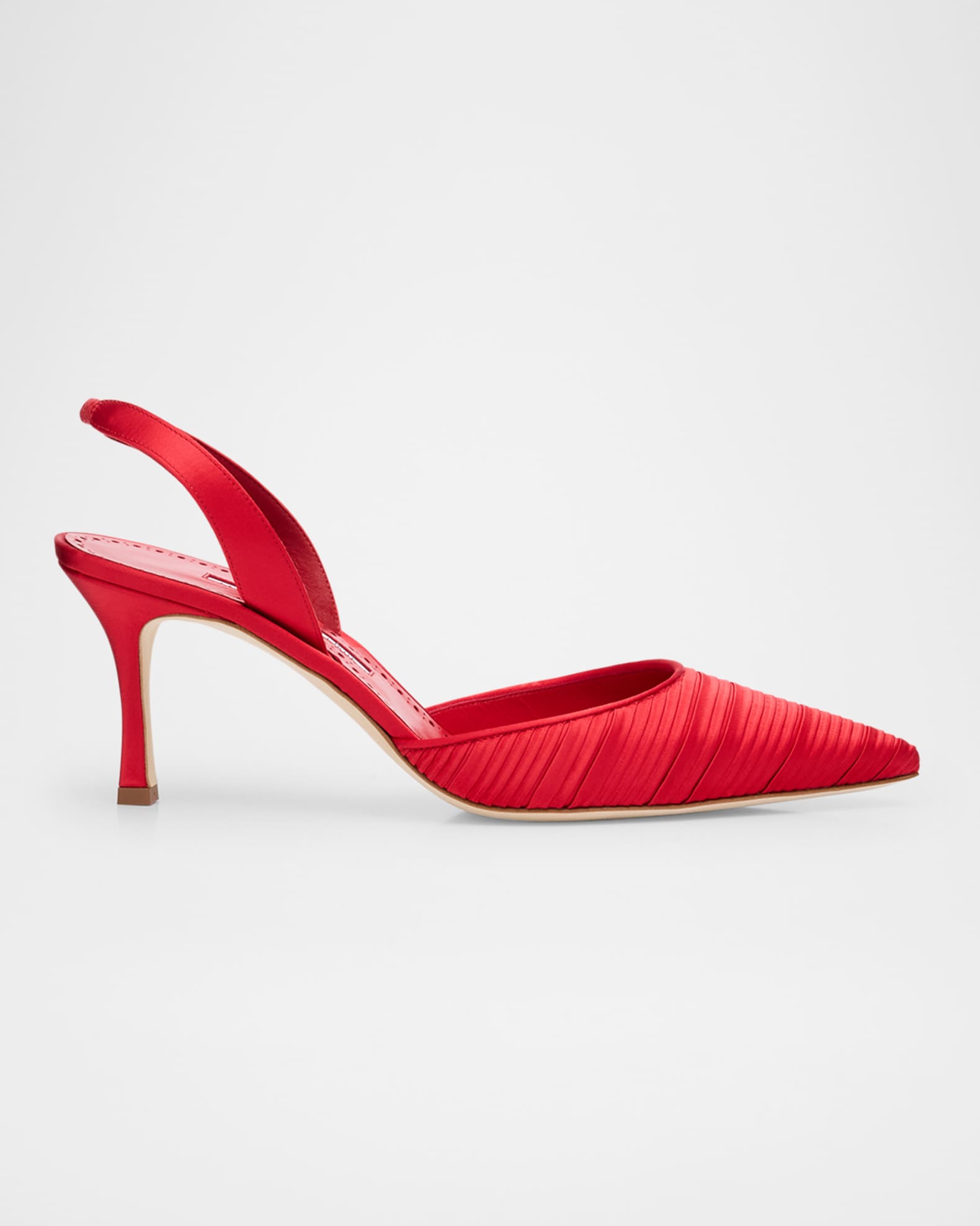 Manolo Blahnik Carolyne Pleated Satin Halter Pumps Neiman Marcus