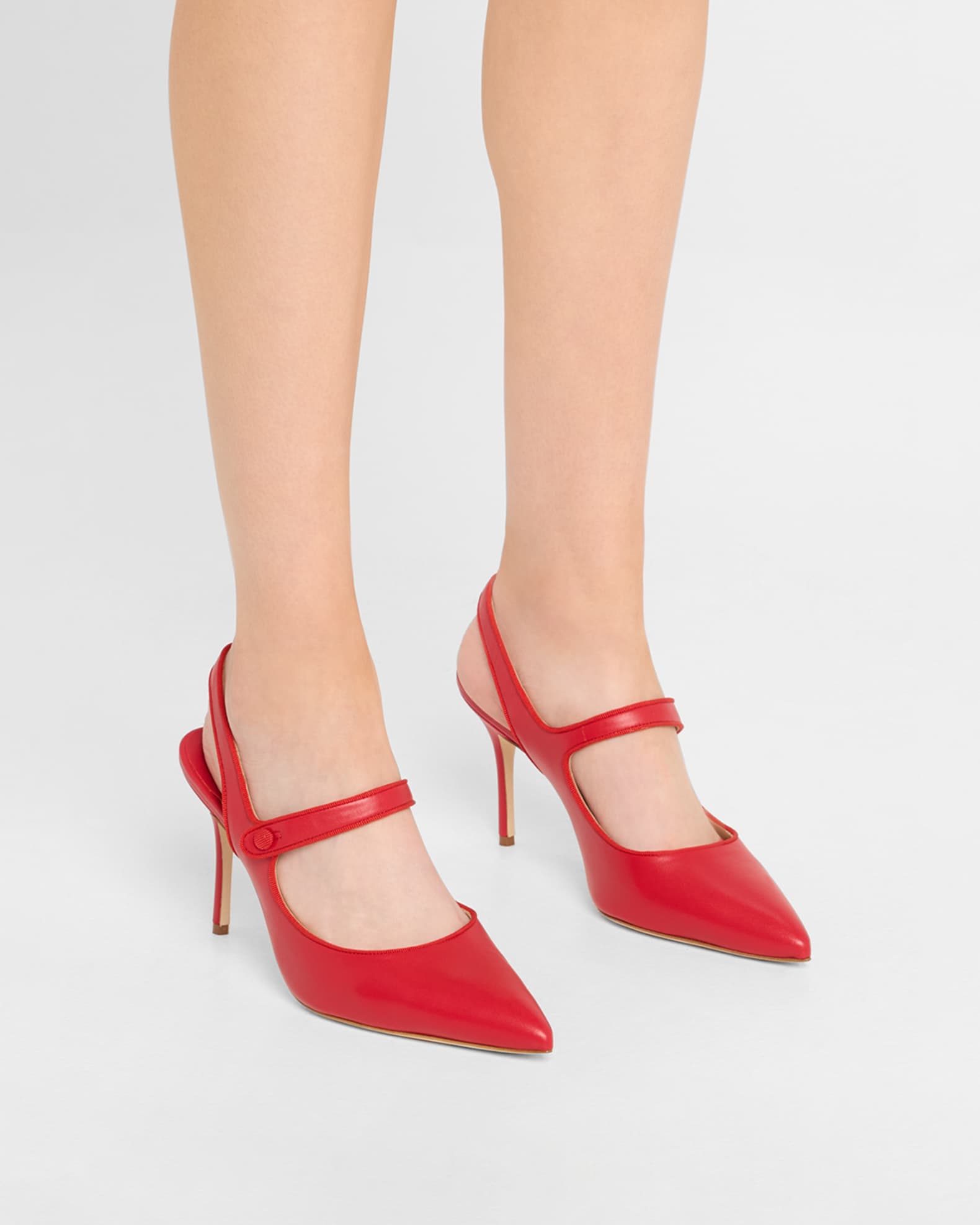 Camparisli Leather Mary Jane Slingback Pumps 1