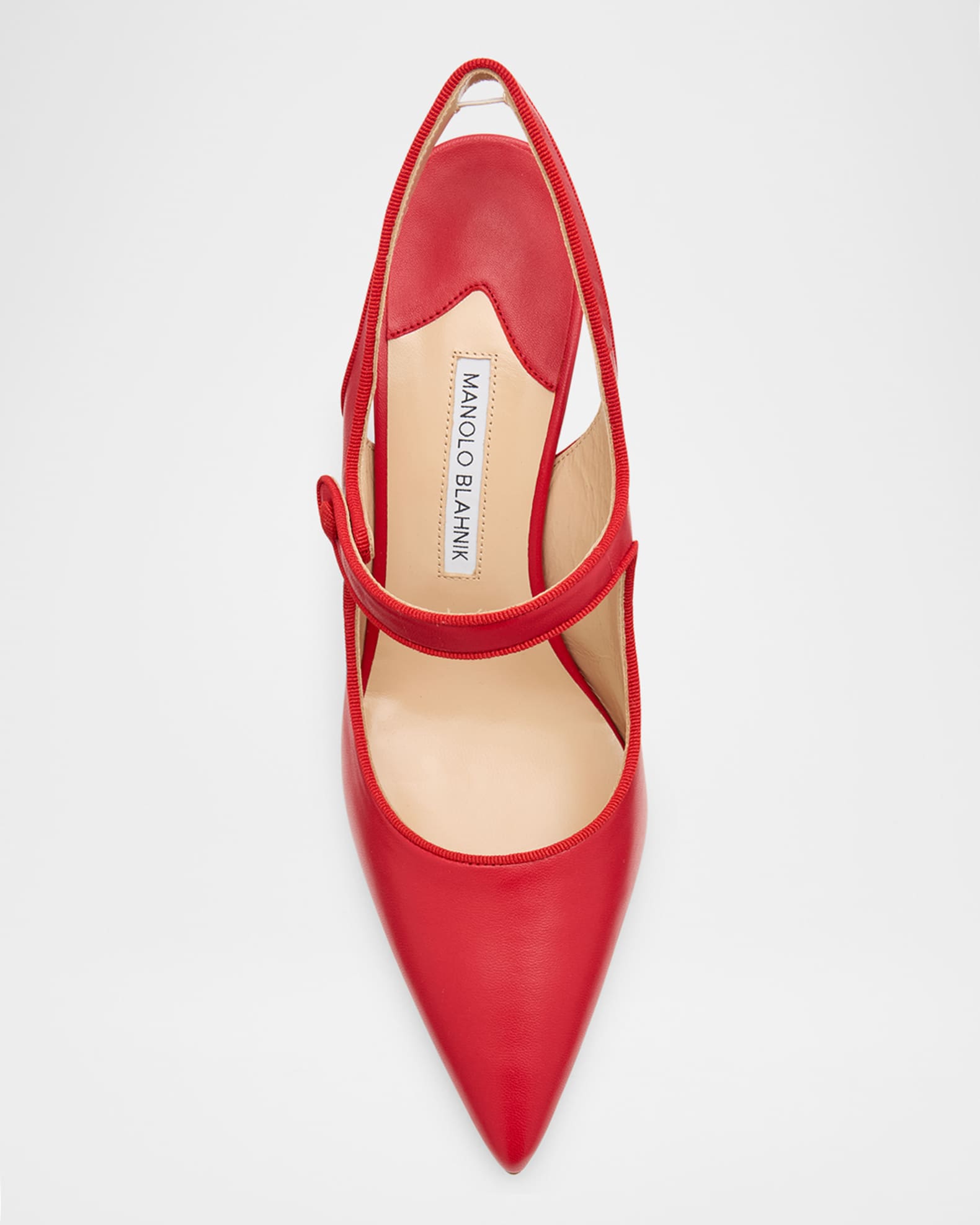 【MANOLO BLAHNIK】CAMPARISLI Pointed Toe Slingback Pumps CAMPARISLI | Black Nappa Leather Pointed Toe Slingback Pumps