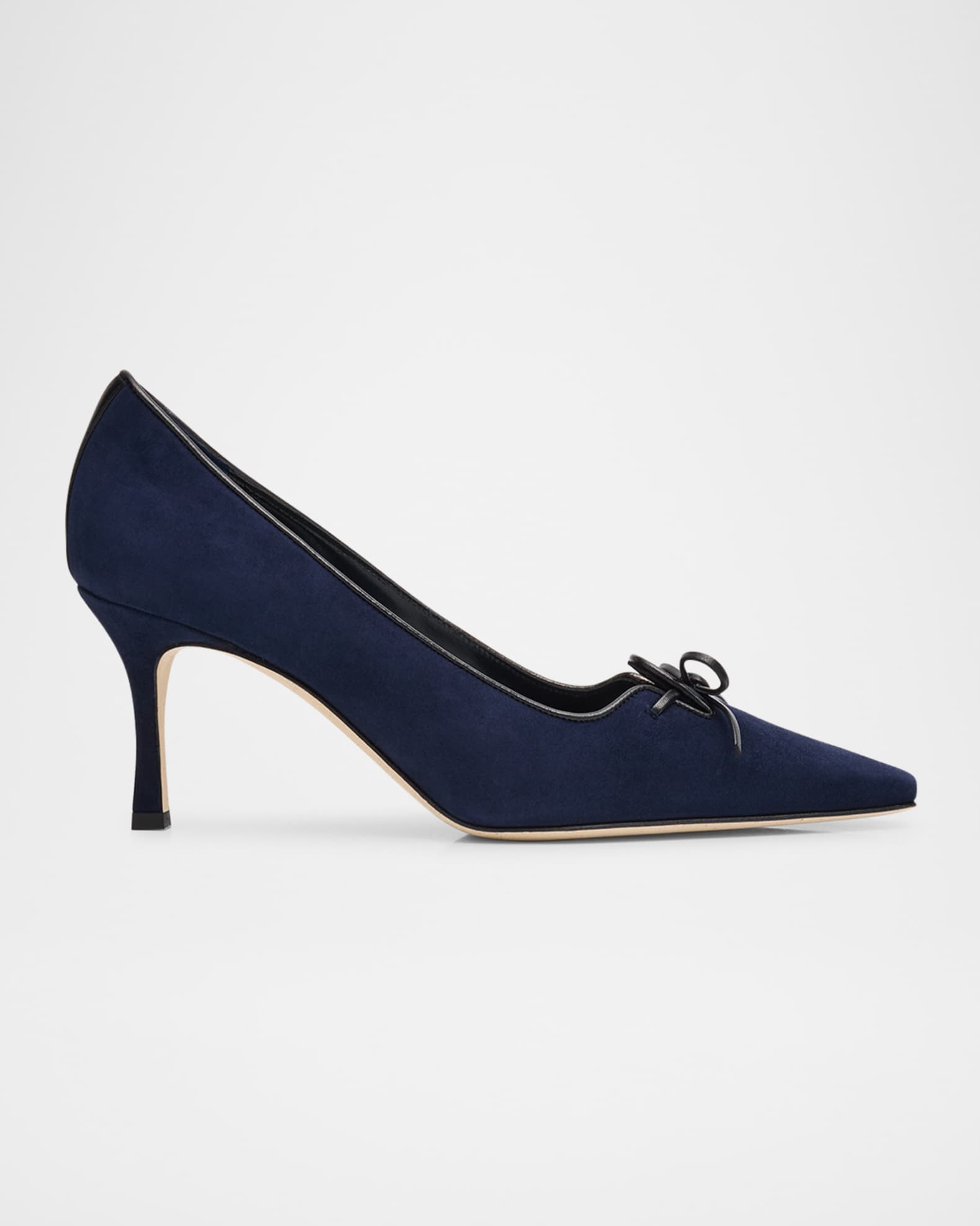Manolo Blahnik Zaman Suede Bicolor Lace Up Pumps Neiman Marcus