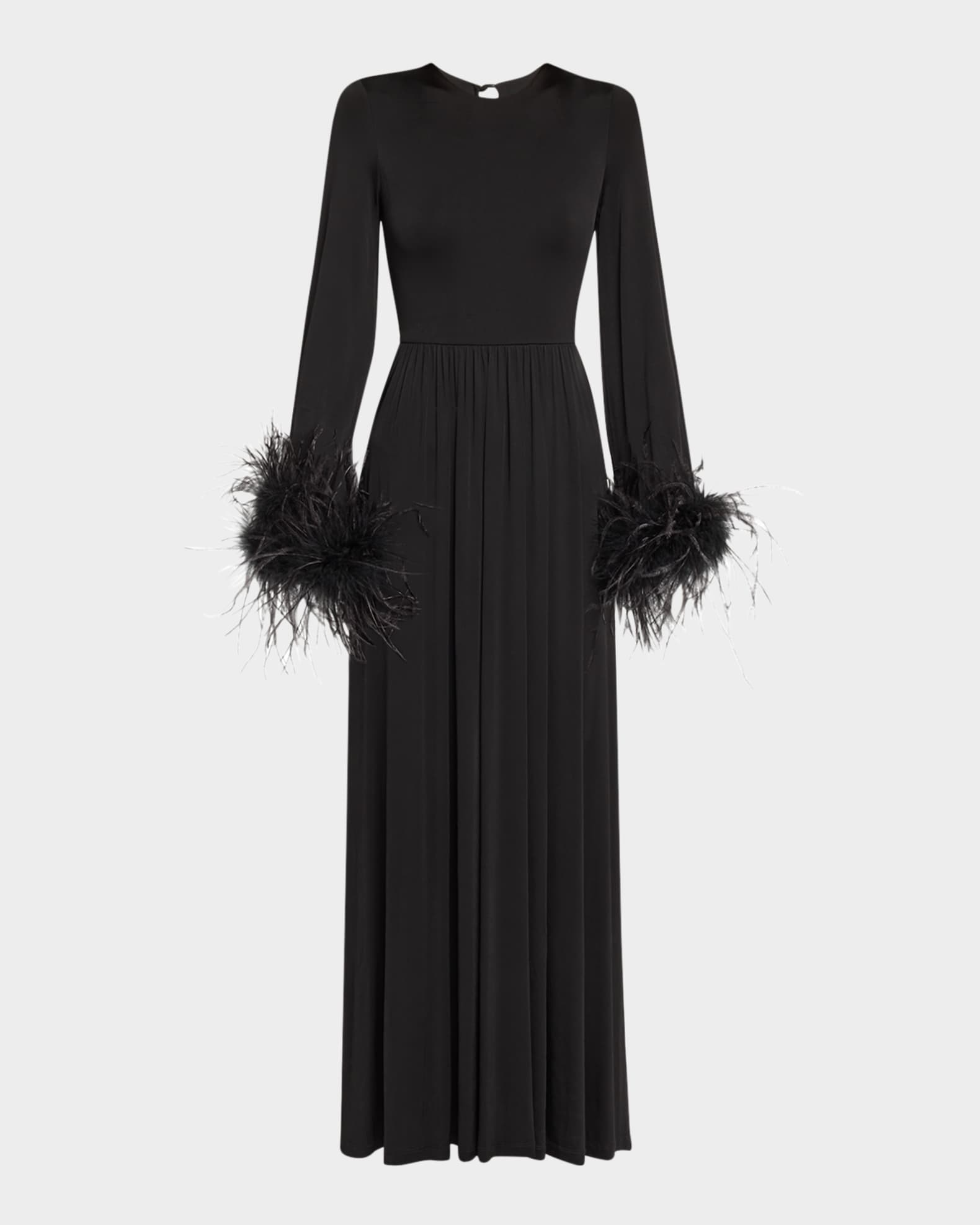 Orla Ruched Feather Trim Gown