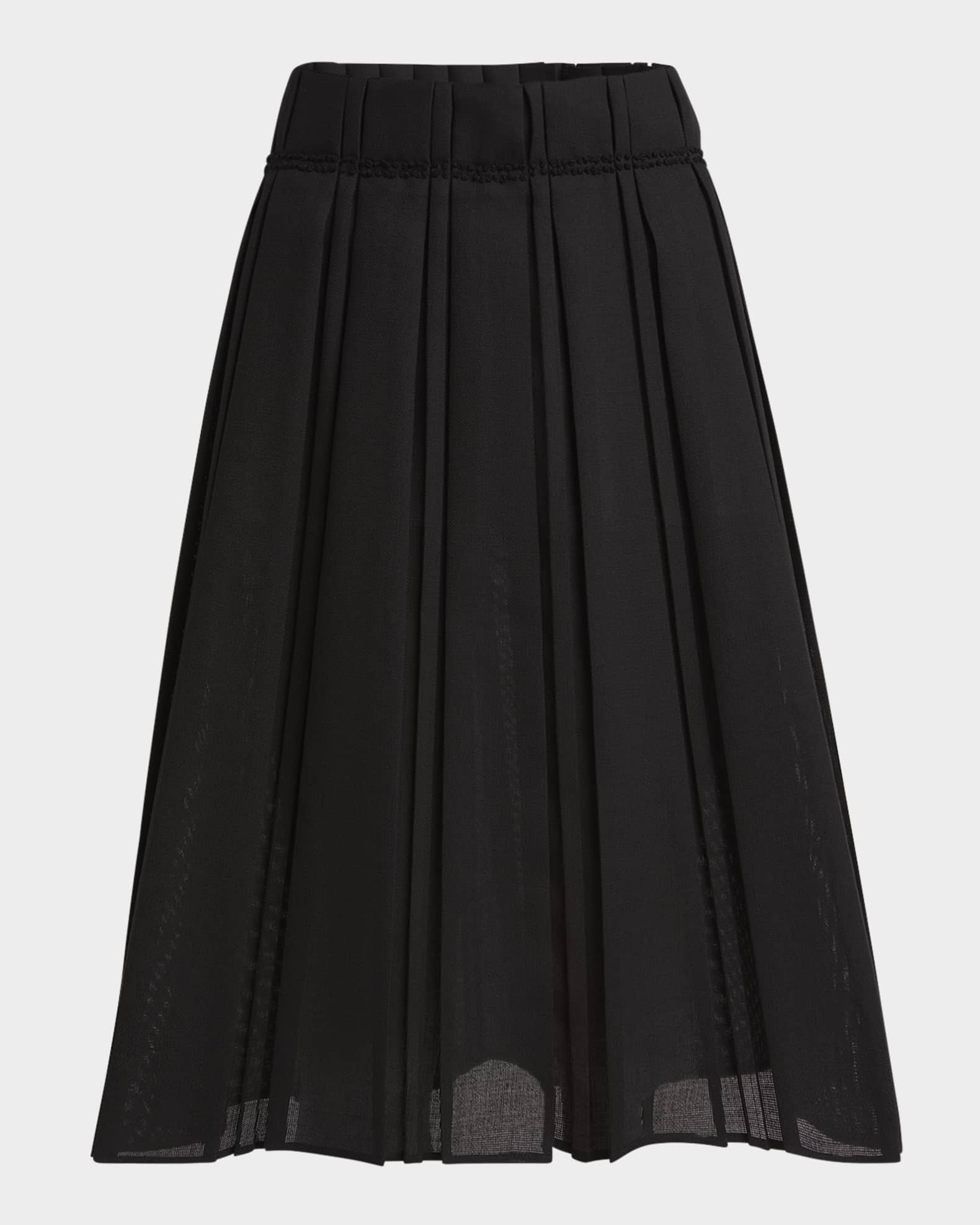 Pleated Wool Skirt 0