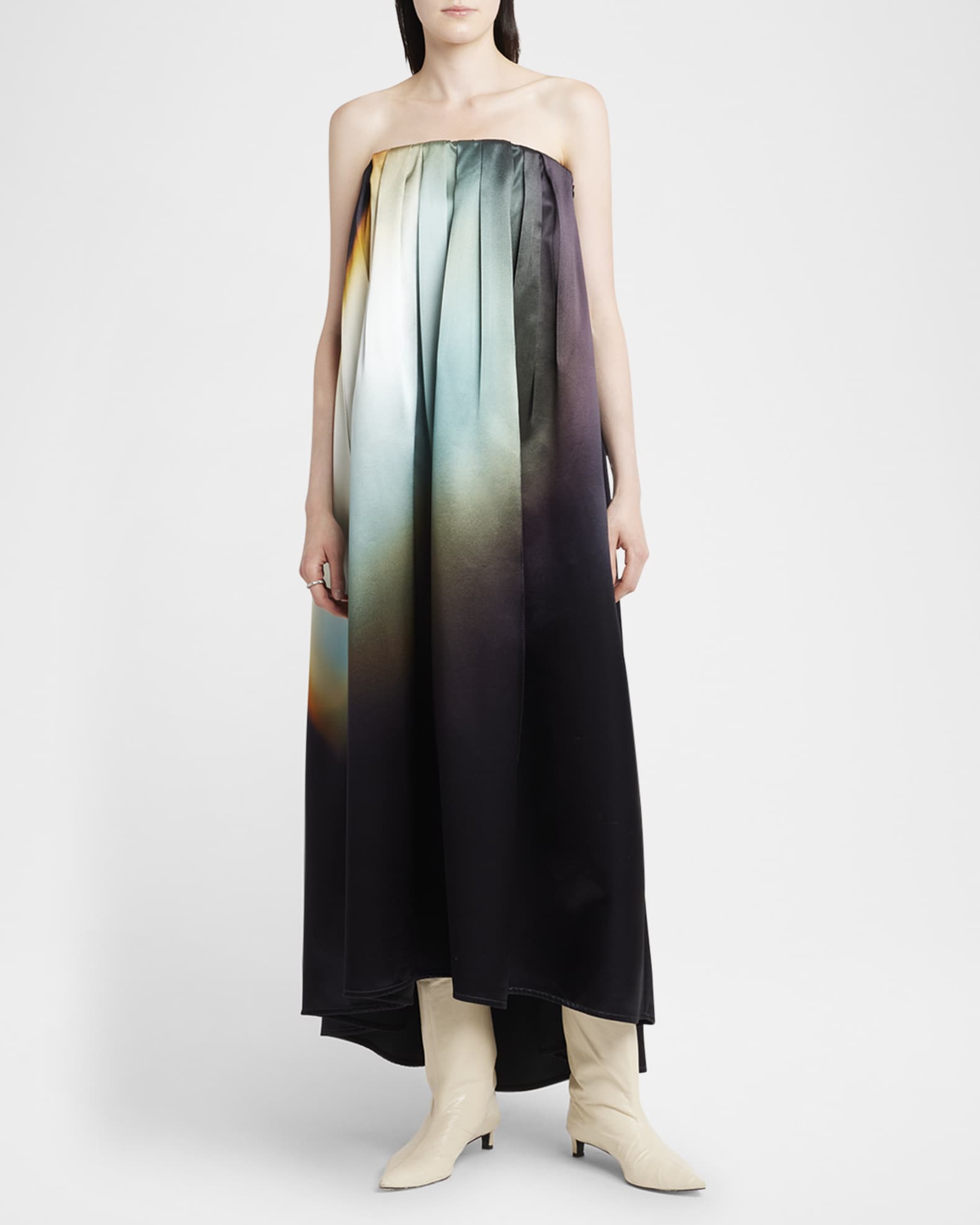 Cruise Long Strapless Pleated Dress 1