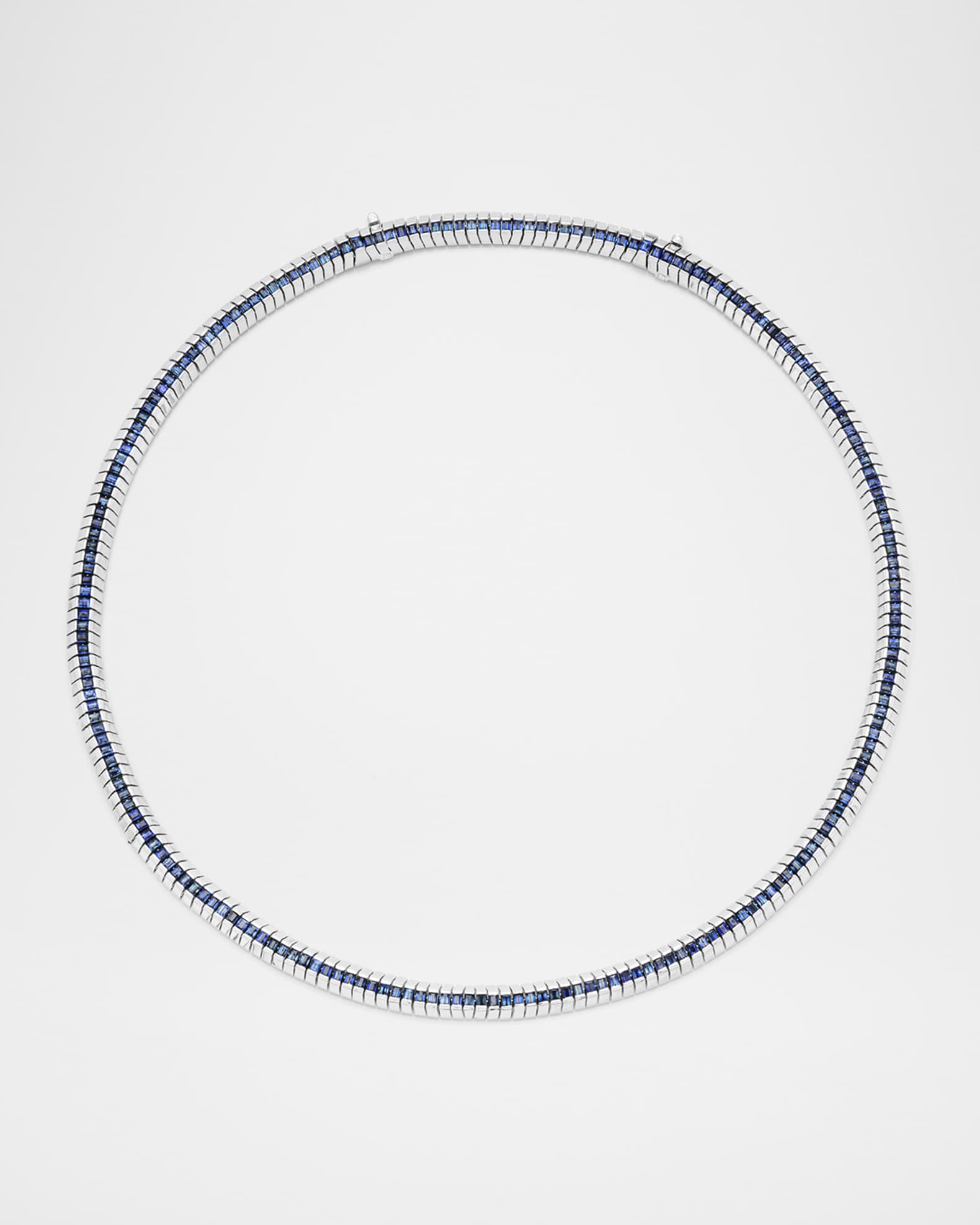 18K White Gold Merriyah Edge Sapphire Necklace 0
